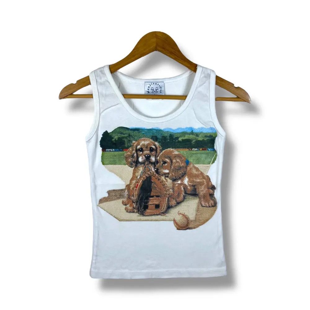 Vintage MONSIEUR CLUB Double Play Puppy Women Tank Tops Sleeveless Size S / US 4 / IT 40 - 1 Thumbnail