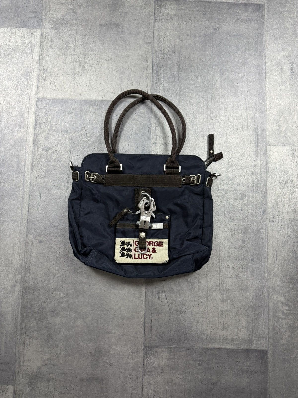 Japanese Brand George Gina & Lucy Navy Blue Tote Bag ggl bag Size ONE SIZE - 1 Thumbnail