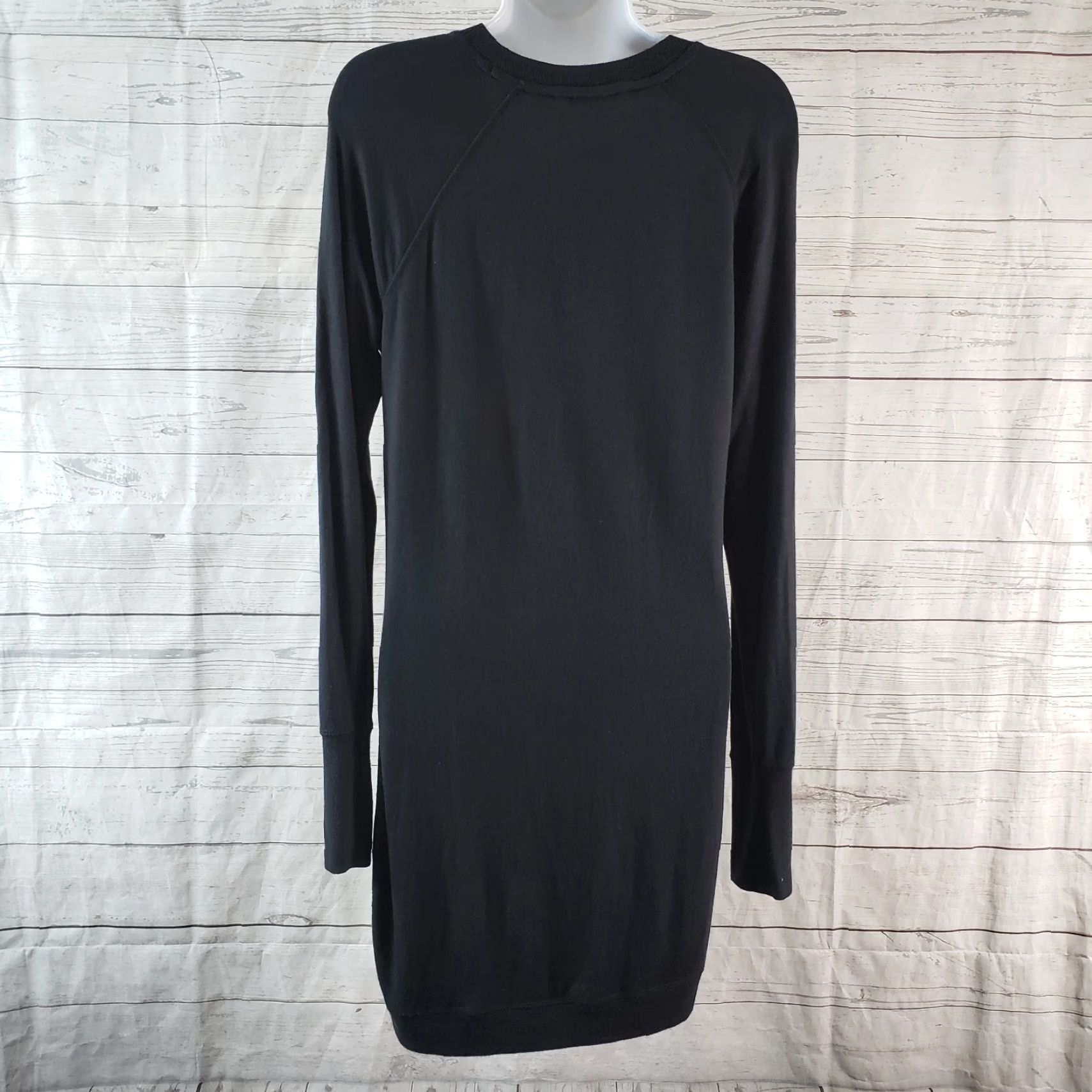 Athleta Athleta Womens Dress XS Black Long Sleeve Criss Cross Solid Modal Blend Size XS / US 0-2 / IT 36-38 - 4 Thumbnail