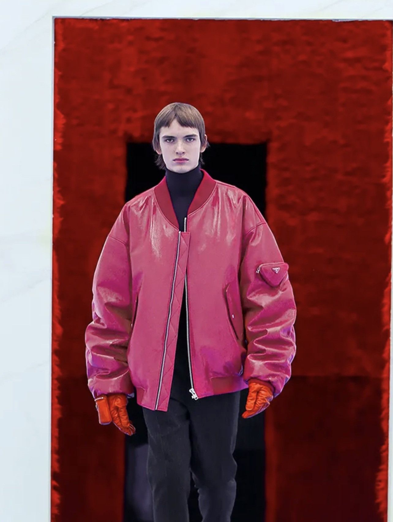 Prada 🔥6.9K VALUE🔥RUNWAY Prada Leather Bomber Jacket Size US M / EU 48-50 / 2 - 2 Thumbnail