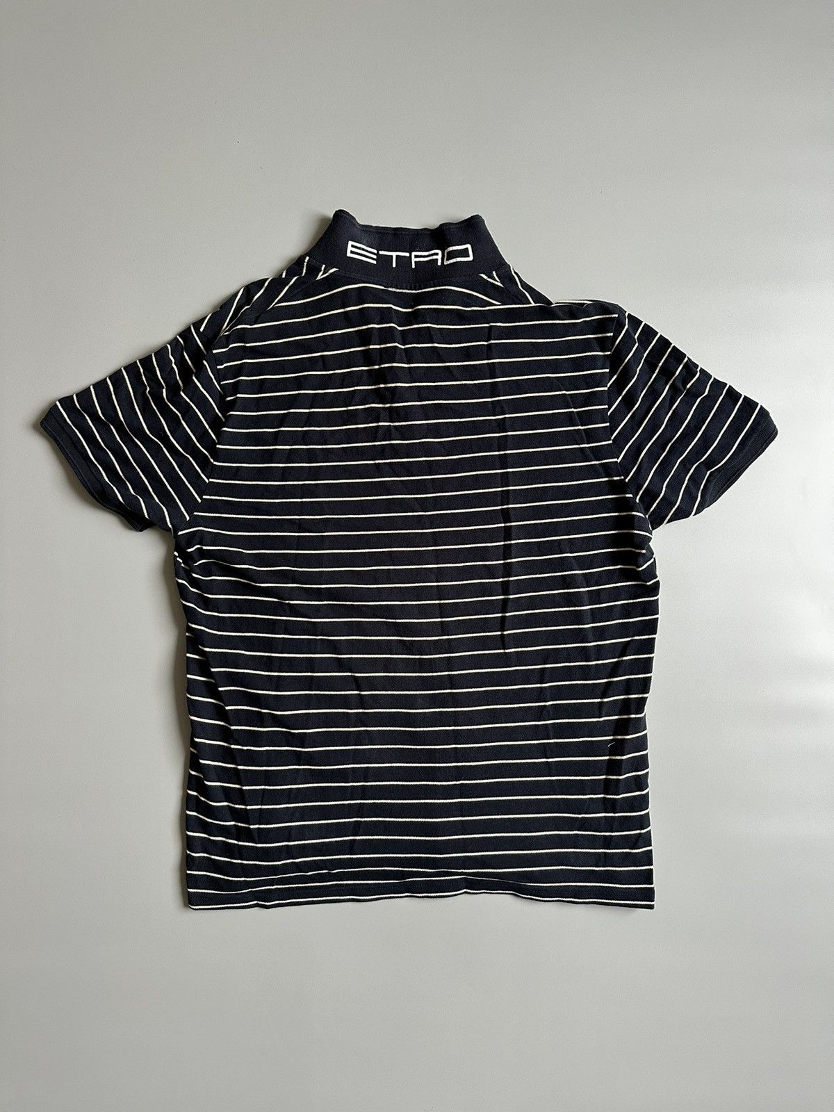 Etro Etro Milano Polo Shirt Size XL Blue Striped Made In Italy Size US XL / EU 56 / 4 - 2 Thumbnail