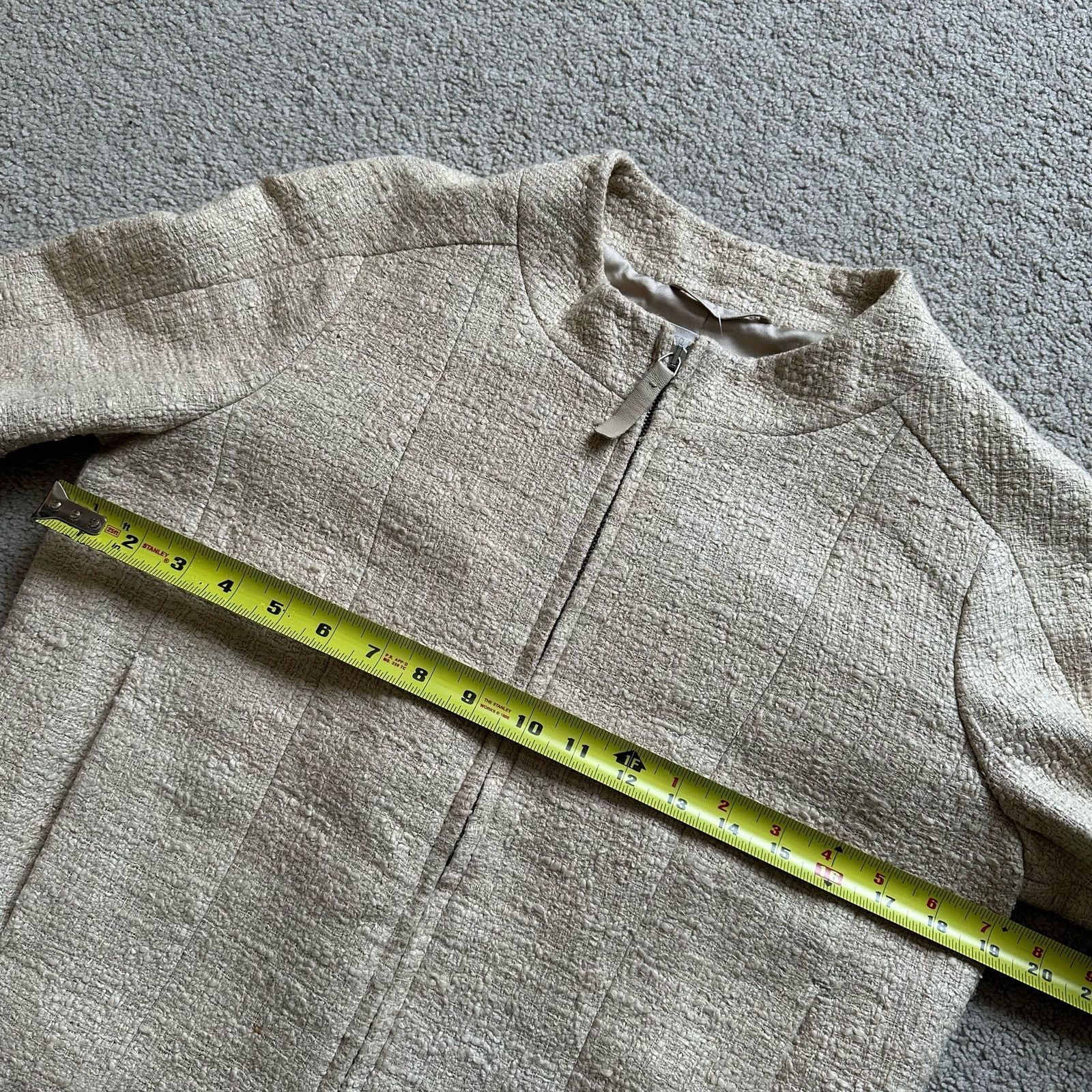 Other Reed Krakoff Tweed Collarless Jacket in Creme Beige | LArge Size L / US 10 / IT 46 - 6 Thumbnail