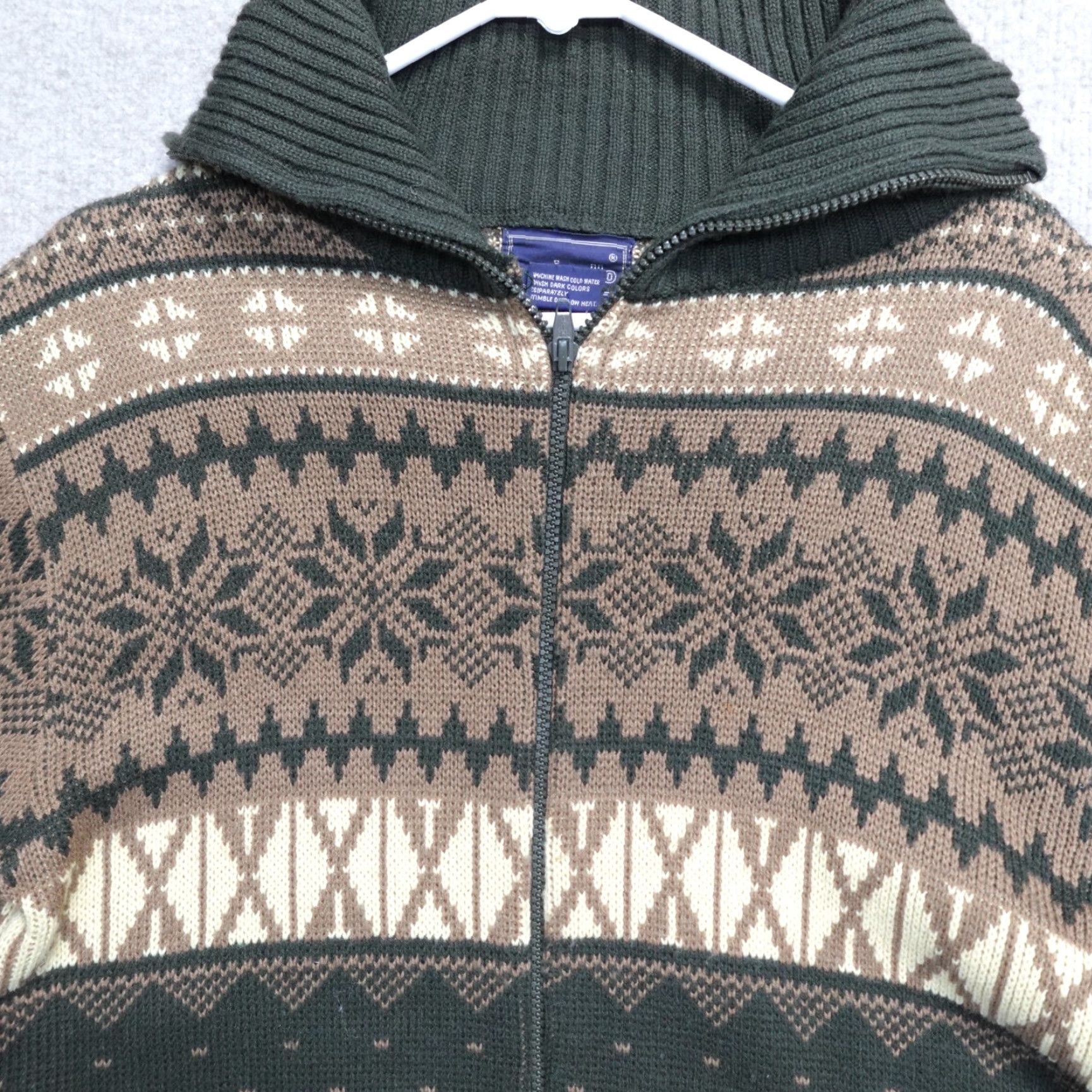 Vintage VINTAGE Sweater Cardigan Full Zip M Brown Acrylic Knit Geometric Geometric USA United States Mens Cardigan Full Zip Brown M Mens American Vintage Size US M / EU 48-50 / 2 - 2 Thumbnail