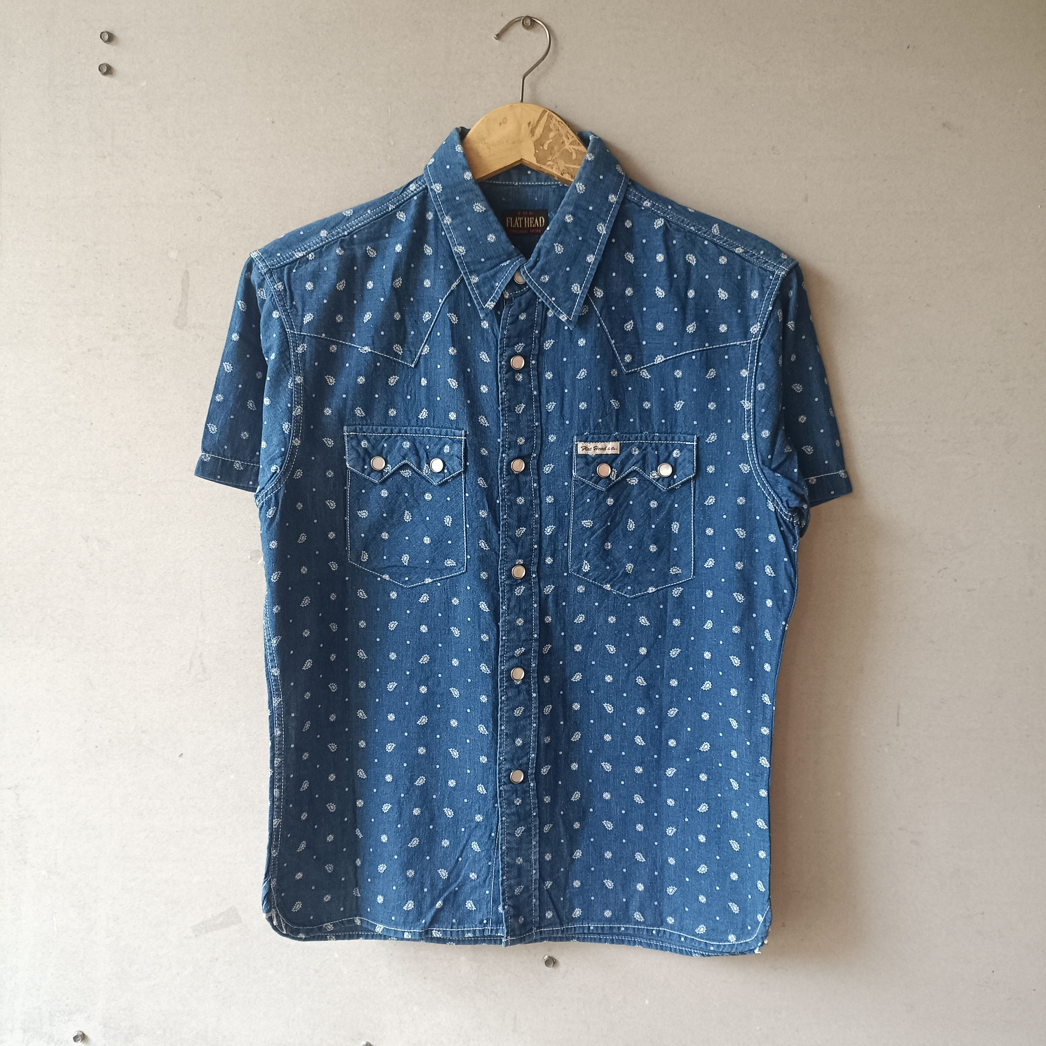 The Flat Head The Flat Head Denim Paisley Western Shirt Size US S / EU 44-46 / 1 - 1 Thumbnail
