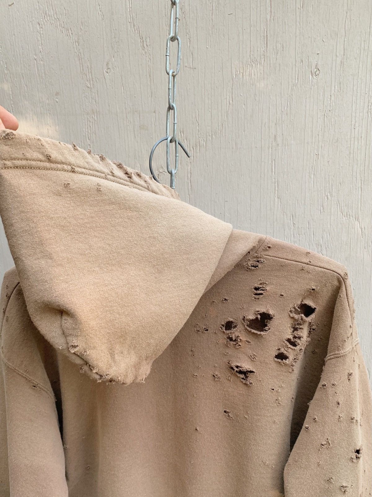 Vintage Thrashed Sun Faded BOXY Blank Zip Hoodie Distressed GRUNGE Size US M / EU 48-50 / 2 - 7 Thumbnail