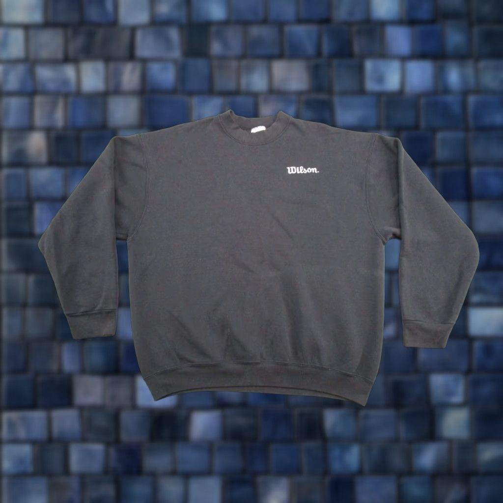 Wilson VINTAGE Wilson Sweatshirt Logo Embroidered Script 90s Y2K Black XL Mens Crew Neck Pullover Size US XL / EU 56 / 4 - 1 Thumbnail