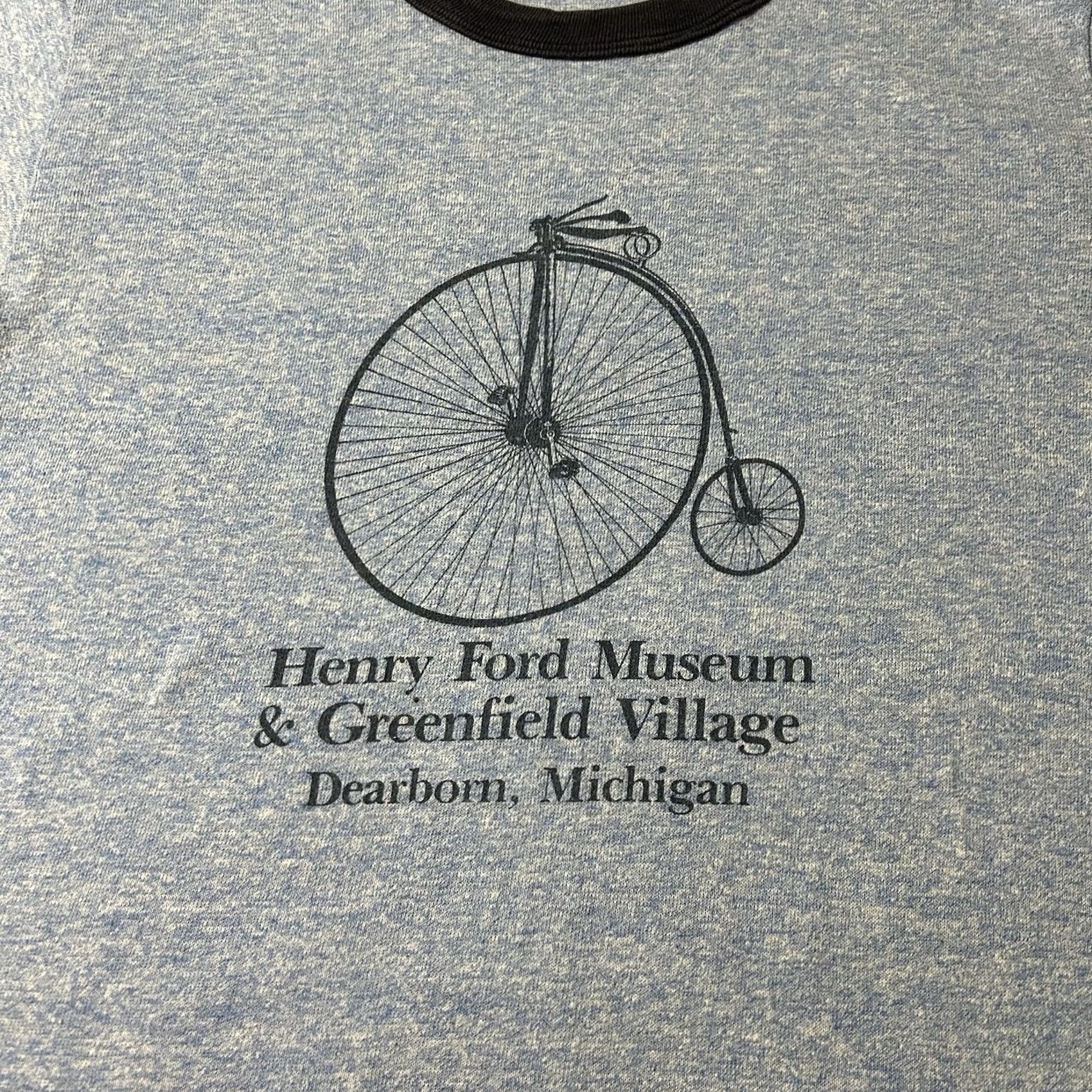 Jerzees VINTAGE Jerzees Ringer Shirt 80s Dearborn Michigan Henry Ford Museum Blue M Mens Medium Size US M / EU 48-50 / 2 - 2 Thumbnail