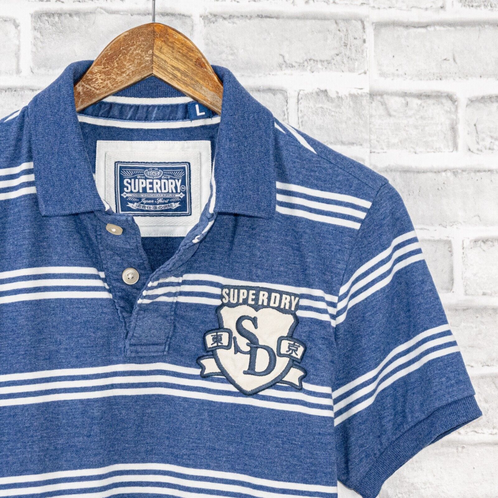 Superdry SUPERDRY Men's Short Sleeve Rugby Polo Shirt in Blue Cotton Size US L / EU 52-54 / 3 - 3 Thumbnail