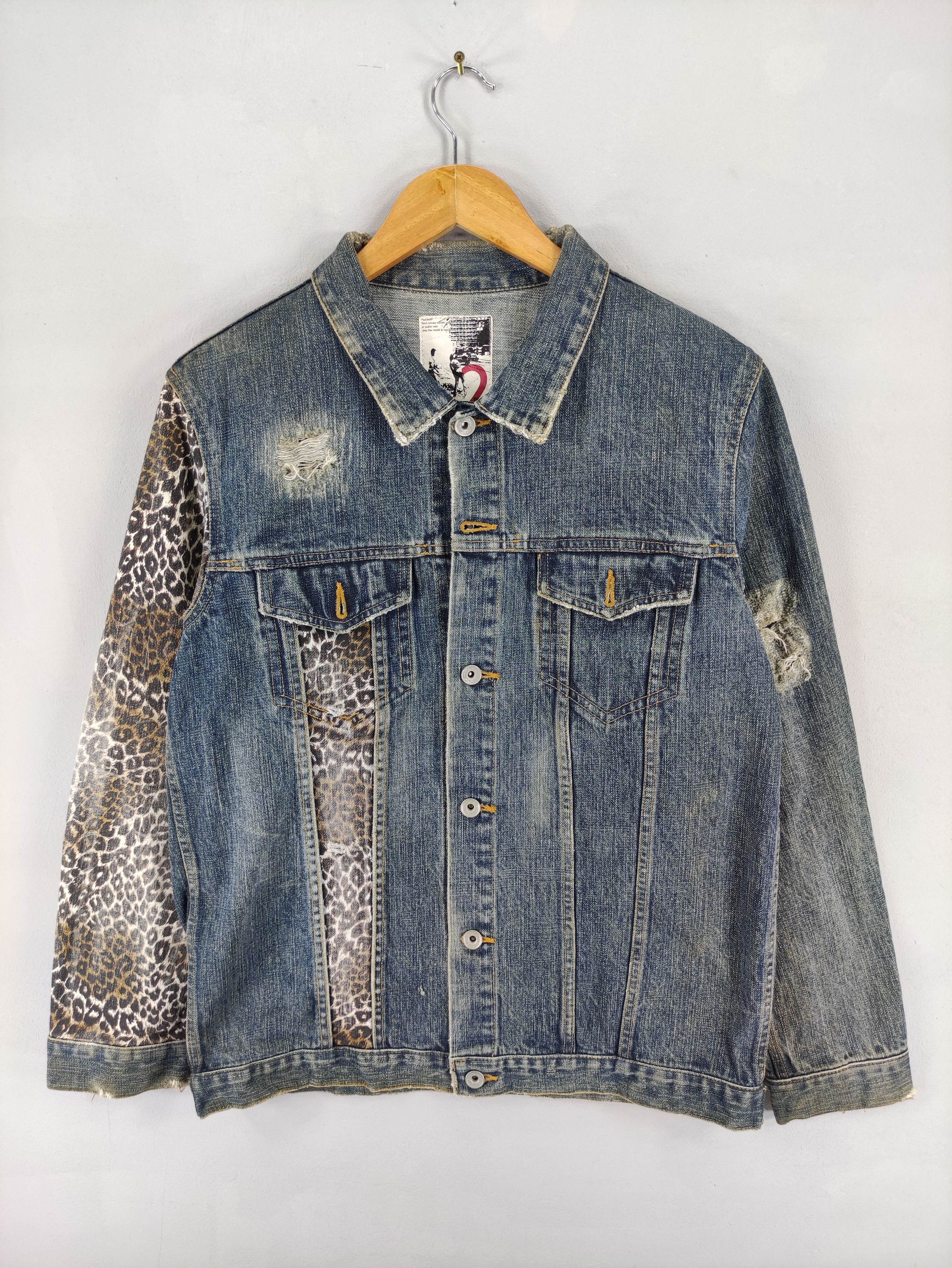 Vintage Denim Jacket Cheetah Custom Made By Revel