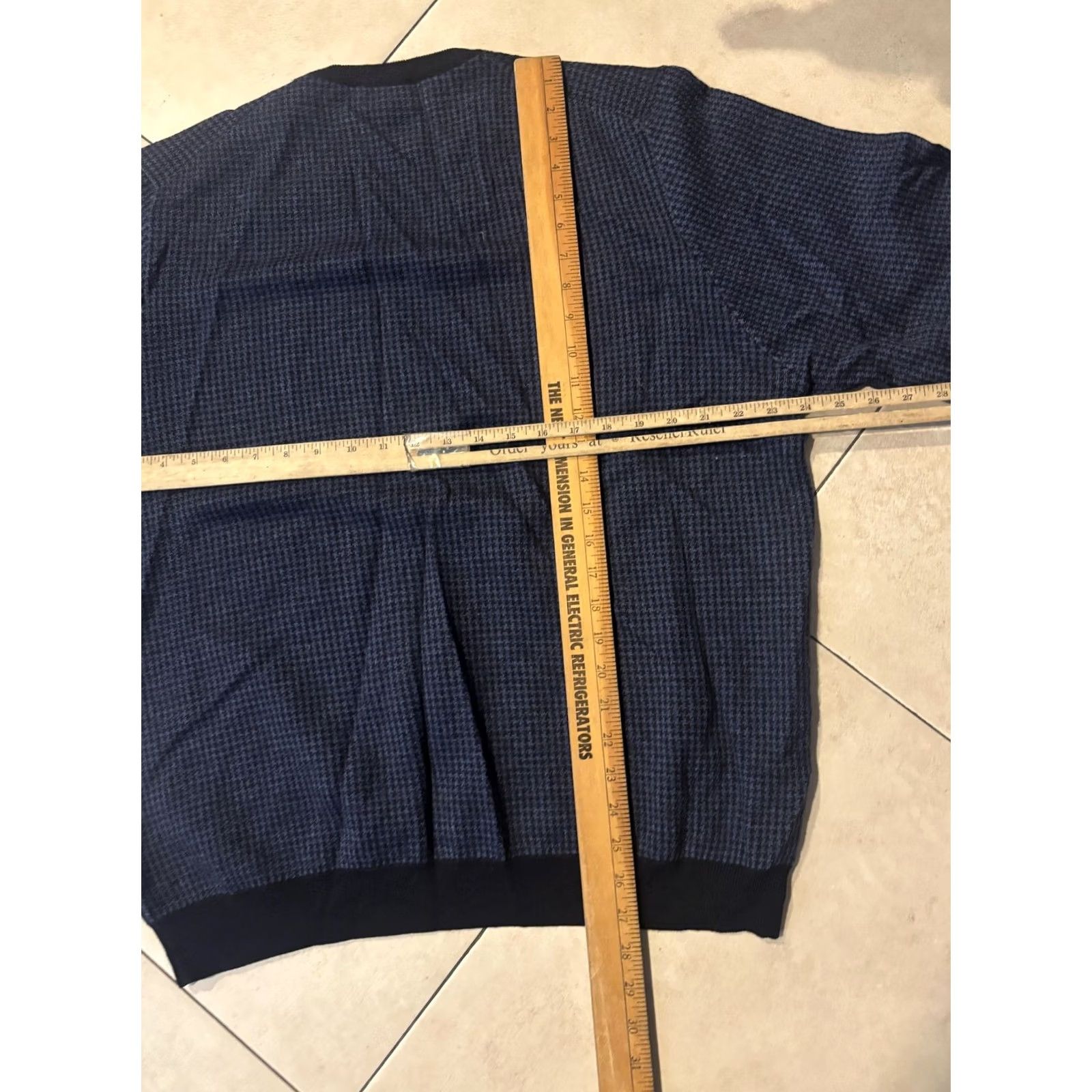 Brooks Brothers Brooks Brothers Sweater Mens XL Blue Check V-Neck Wool Knit Pullover Short Pattern Vintage No Size US XL / EU 56 / 4 - 5 Thumbnail