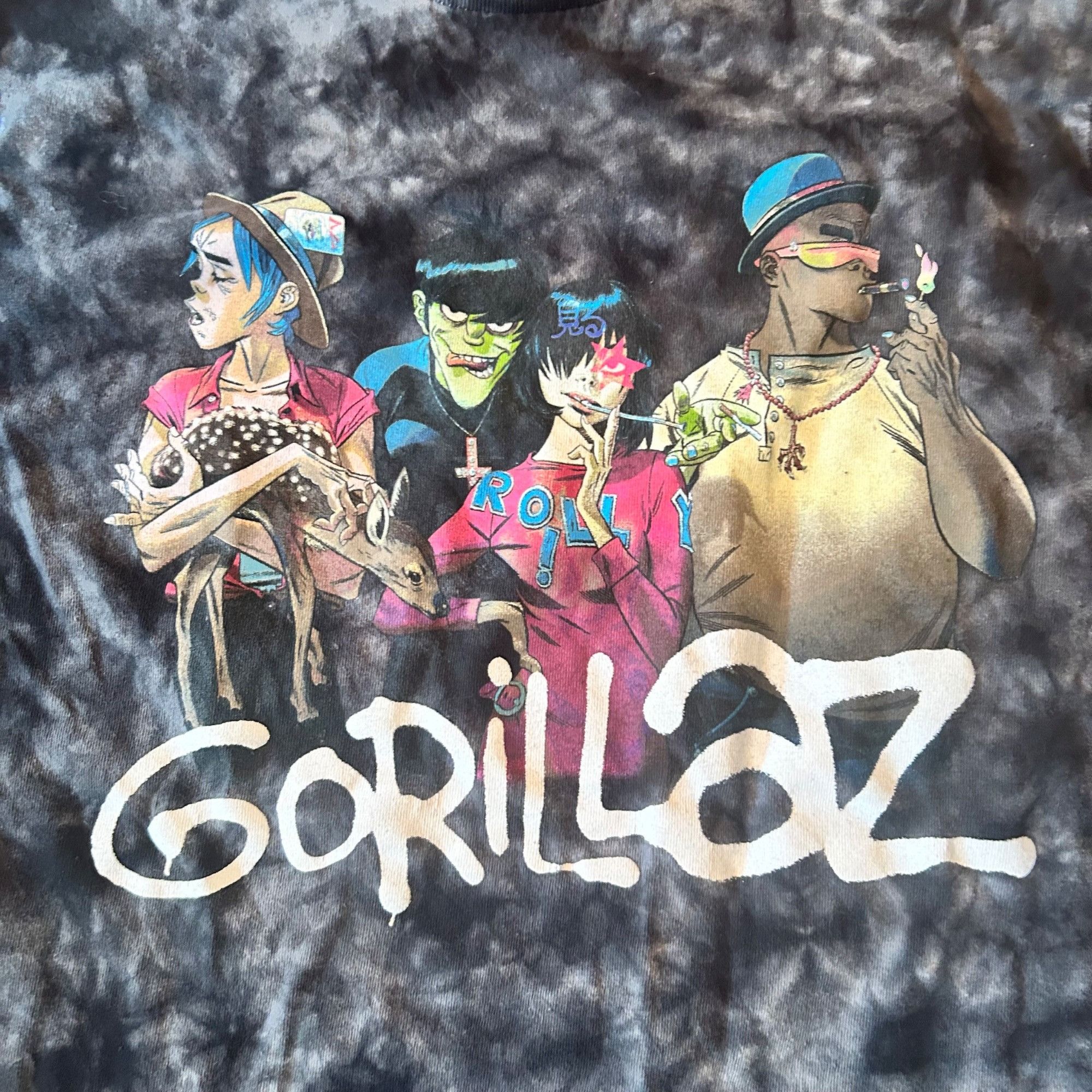 Gildan Gorillaz Tie Dye Band Graphic Music Merch Tee S Size US S / EU 44-46 / 1 - 3 Thumbnail