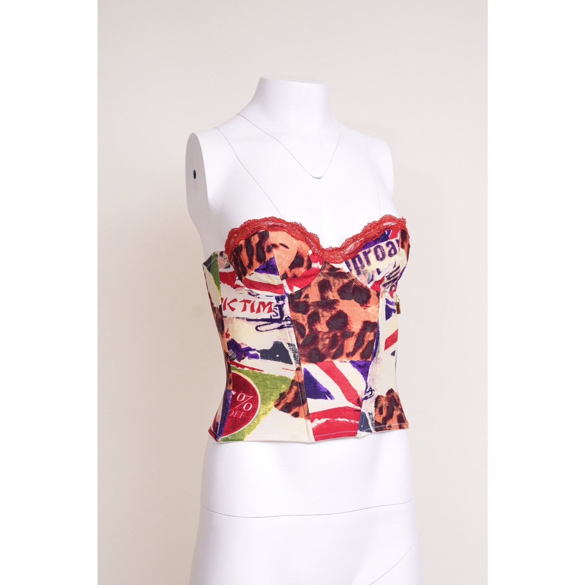 Dior Christian Dior S/S 2003 “Victim” Print Bustier Top Size XXS / US 00 / IT 34 - 3 Thumbnail