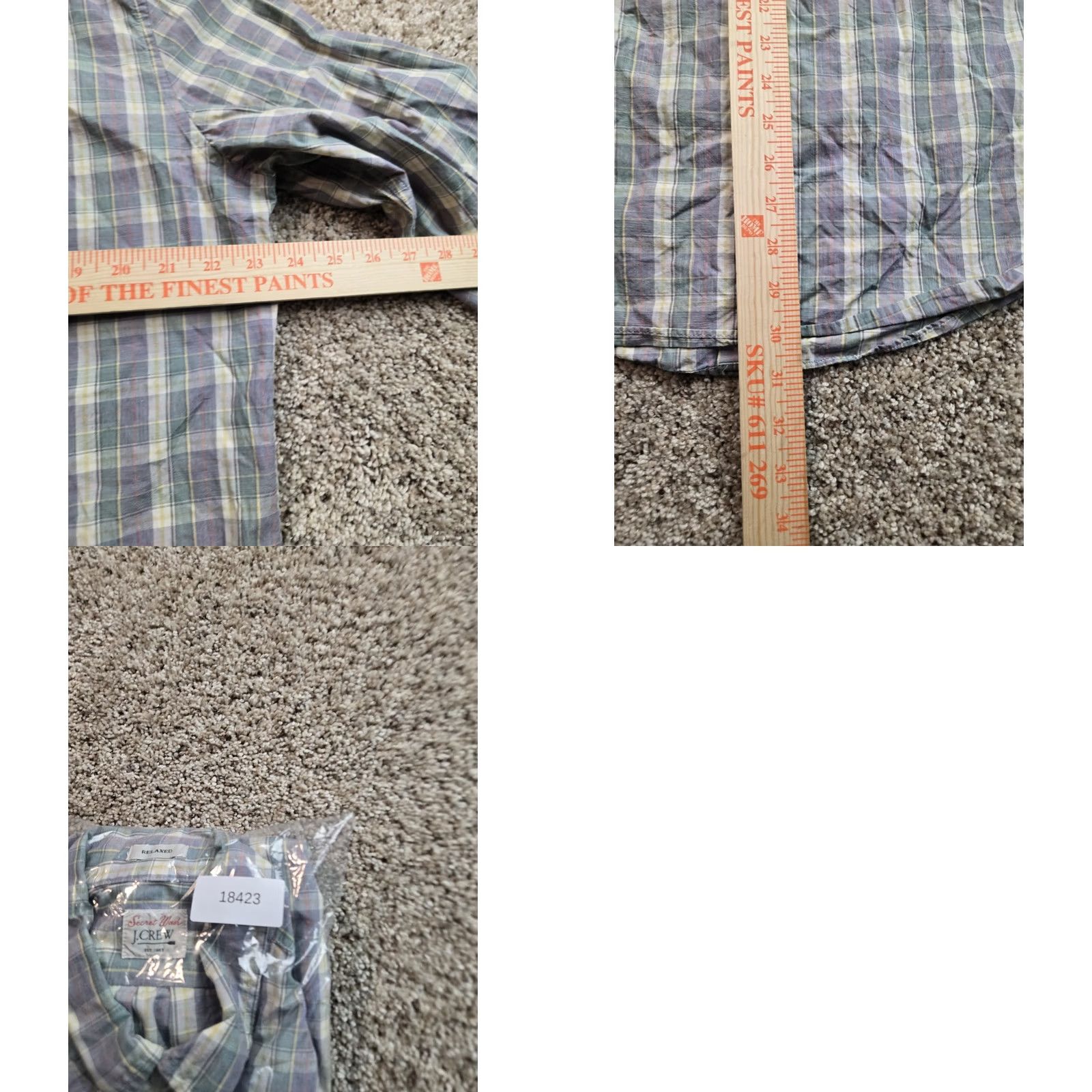 J.Crew J.CREW Shirt Mens XL Green Plaid Long Sleeve Button Down Relaxed Fit Secret Wash Size US XL / EU 56 / 4 - 8 Thumbnail