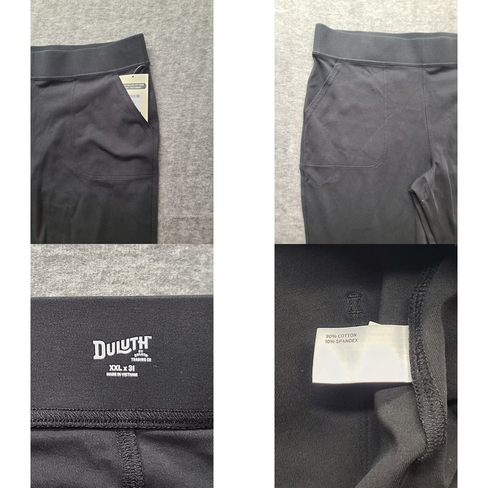 Vintage Duluth Womens Pants Slim Leg High Rise Noga Naturale XXL Black Cotton Spandex Knit Flat Front 31in Inseam Chino Size 40" / US 18 - 8 Thumbnail
