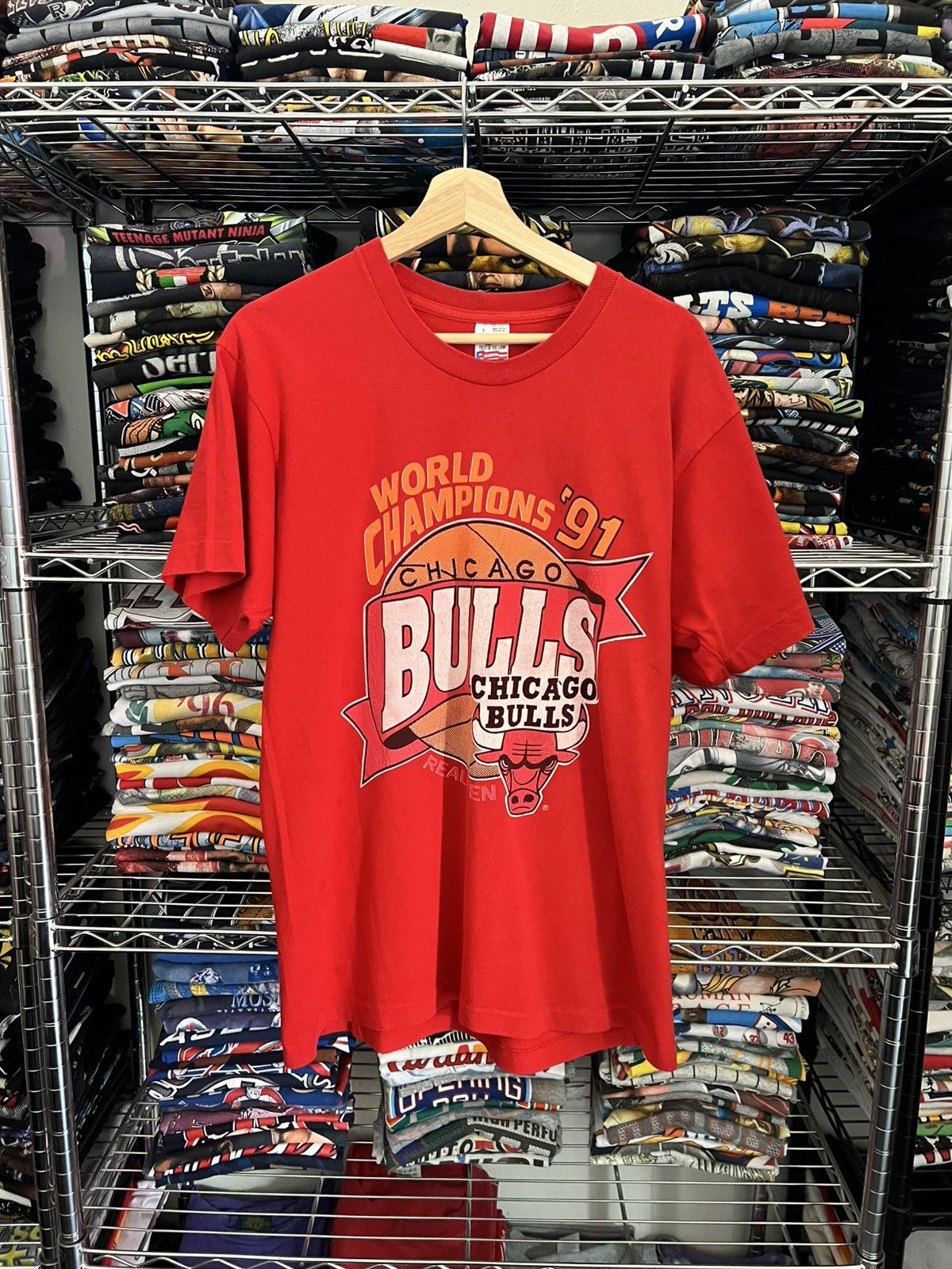 NBA 1991 Chicago Bulls Champions Tee Single Stitch Size US L / EU 52-54 / 3 - 1 Thumbnail