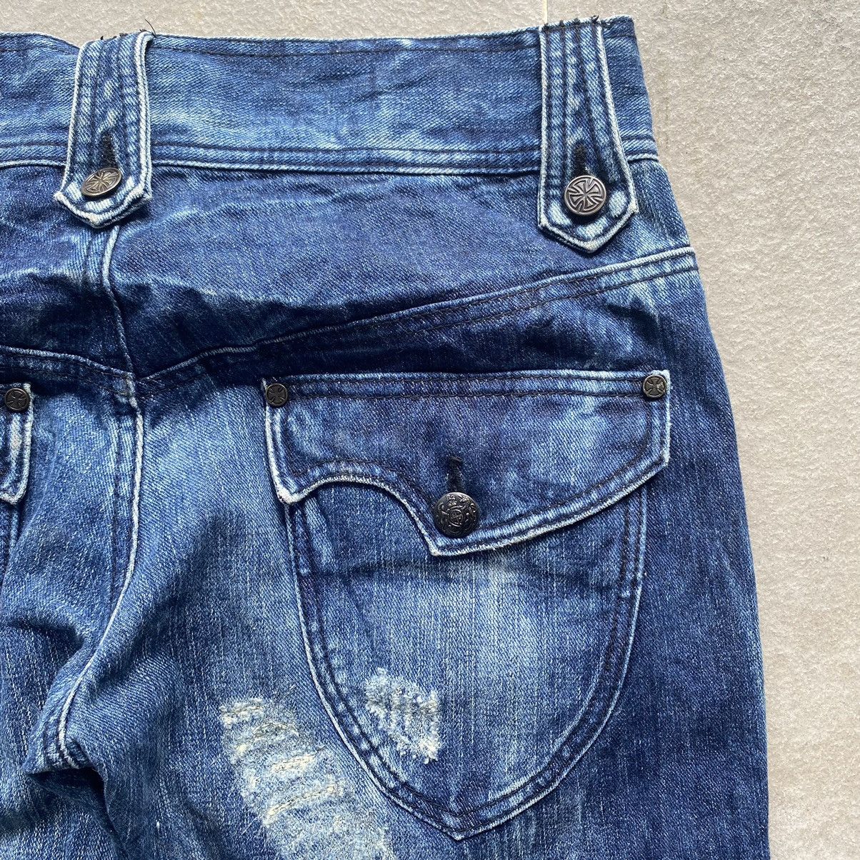 Japanese Brand Japanese flared denim with patches Size US 32 / EU 48 - 12 Thumbnail