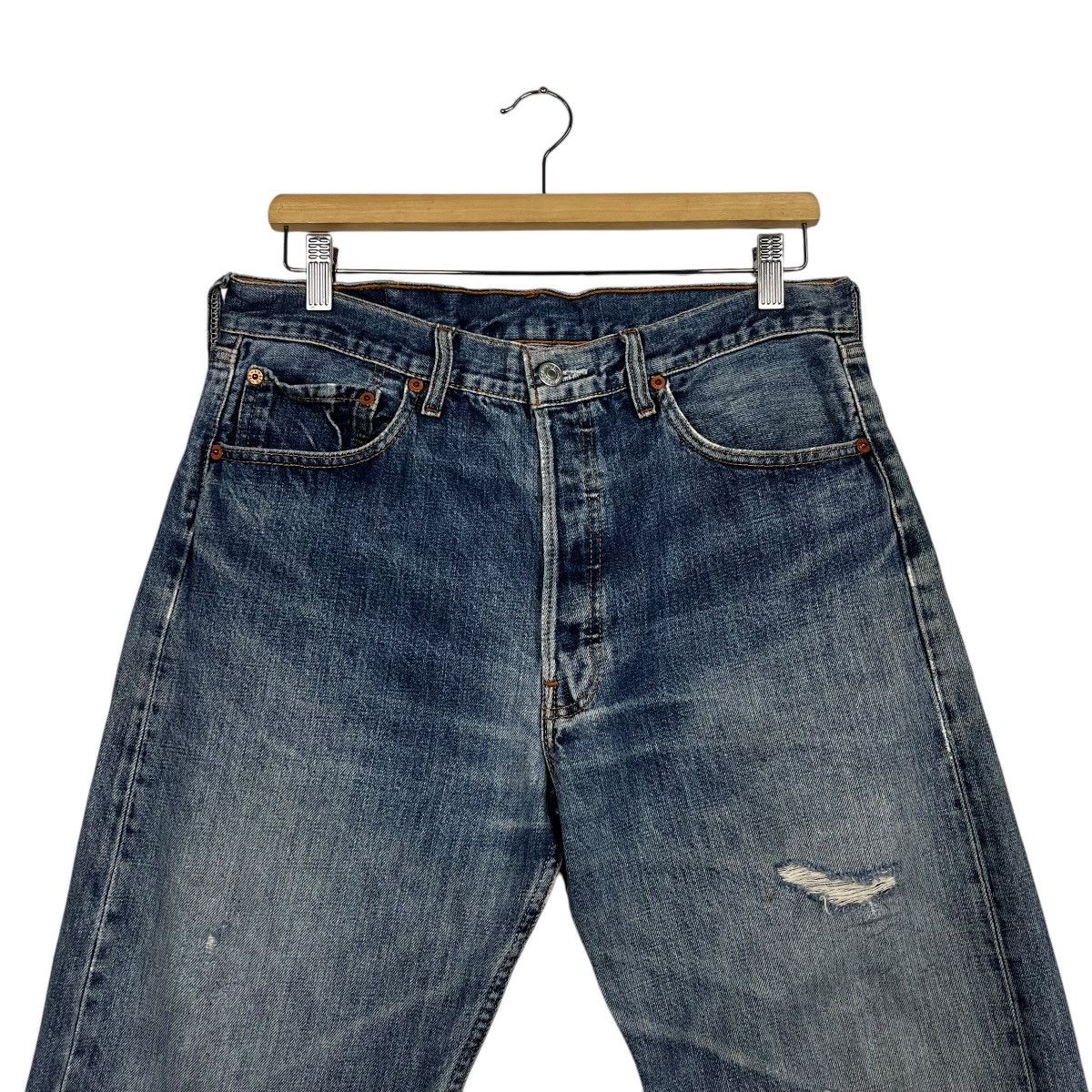 Levi's Vintage Y2k Levis Lot 501 Distressed Denim Jeans Size US 32 / EU 48 - 2 Thumbnail
