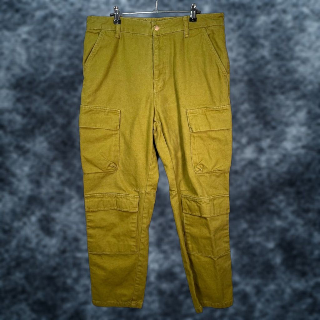 Zara Zara Mens Cargo Pants Olive Green Canvas Tapered Leg 34 Workwear Casual Pants Boys/Girls Mens Size US 34 / EU 50 - 1 Thumbnail