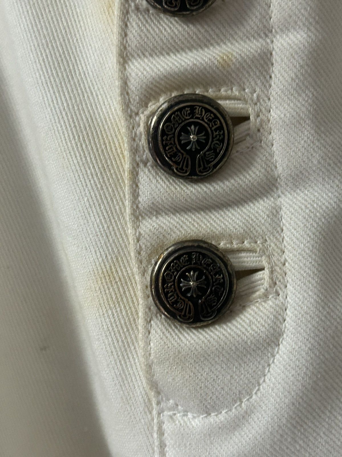 Chrome Hearts Chrome Hearts white fleur knee denim Size 28" / US 6 / IT 42 - 4 Thumbnail