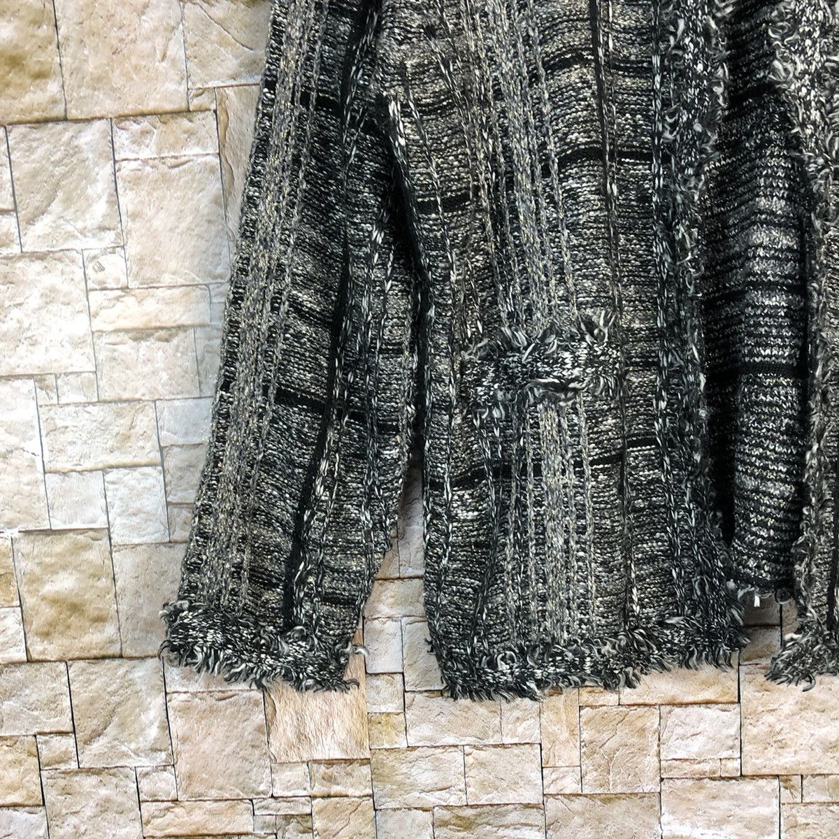 Homespun Knitwear × Japanese Brand Chadoriah Black Knitwear ripped style #A224 Size M / US 6-8 / IT 42-44 - 4 Thumbnail