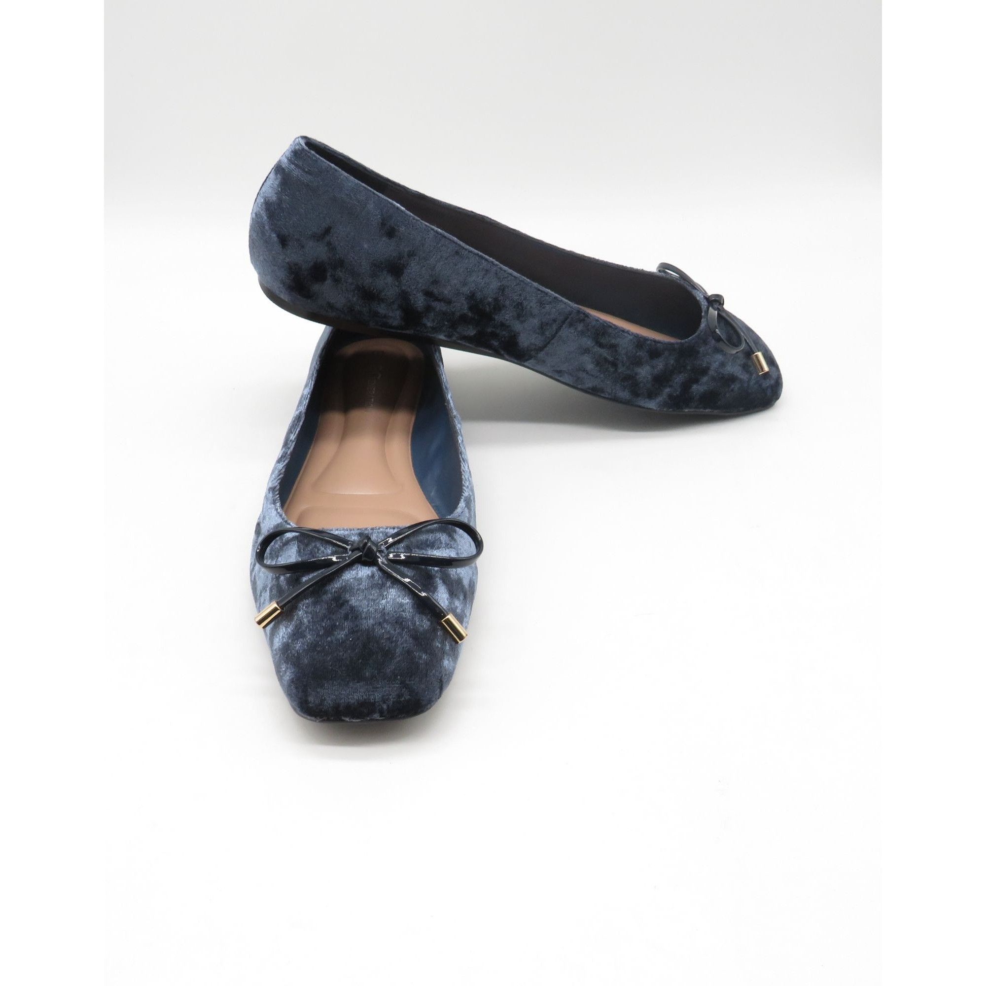 Other BCBGGeneration Navy Blue Velvet Ballet Flats Bow Accent Size Size US 10 / IT 40 - 4 Thumbnail
