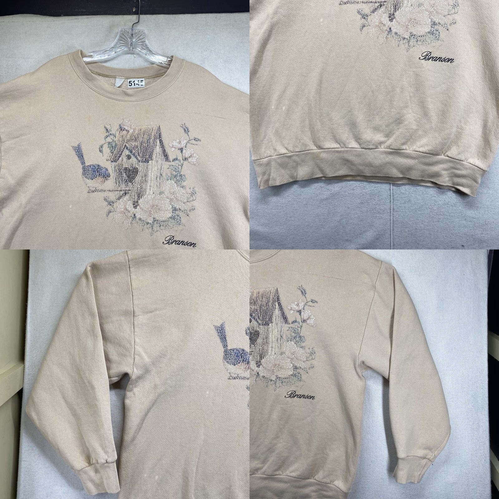 Vintage Vintage Unisex Bird Sweatshirt Adult Medium Beige Faded Graphic Print Winter Cottagecore Size M / US 6-8 / IT 42-44 - 8 Thumbnail