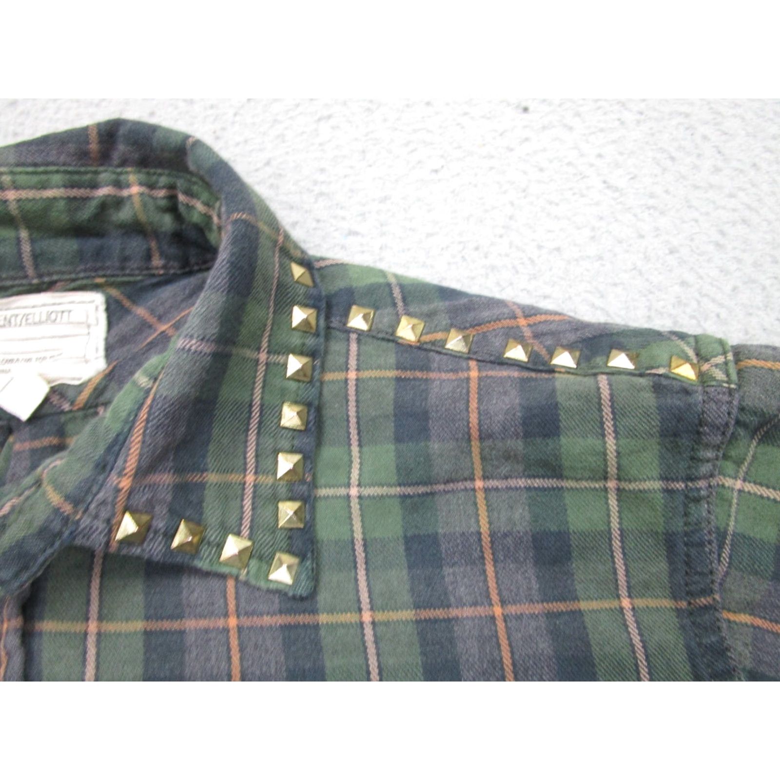 Vintage Current/Elliott Shirt Womens S Oversized Studded Punk Grunge Indie Y2K Skater Boho Green Size S / US 4 / IT 40 - 2 Thumbnail