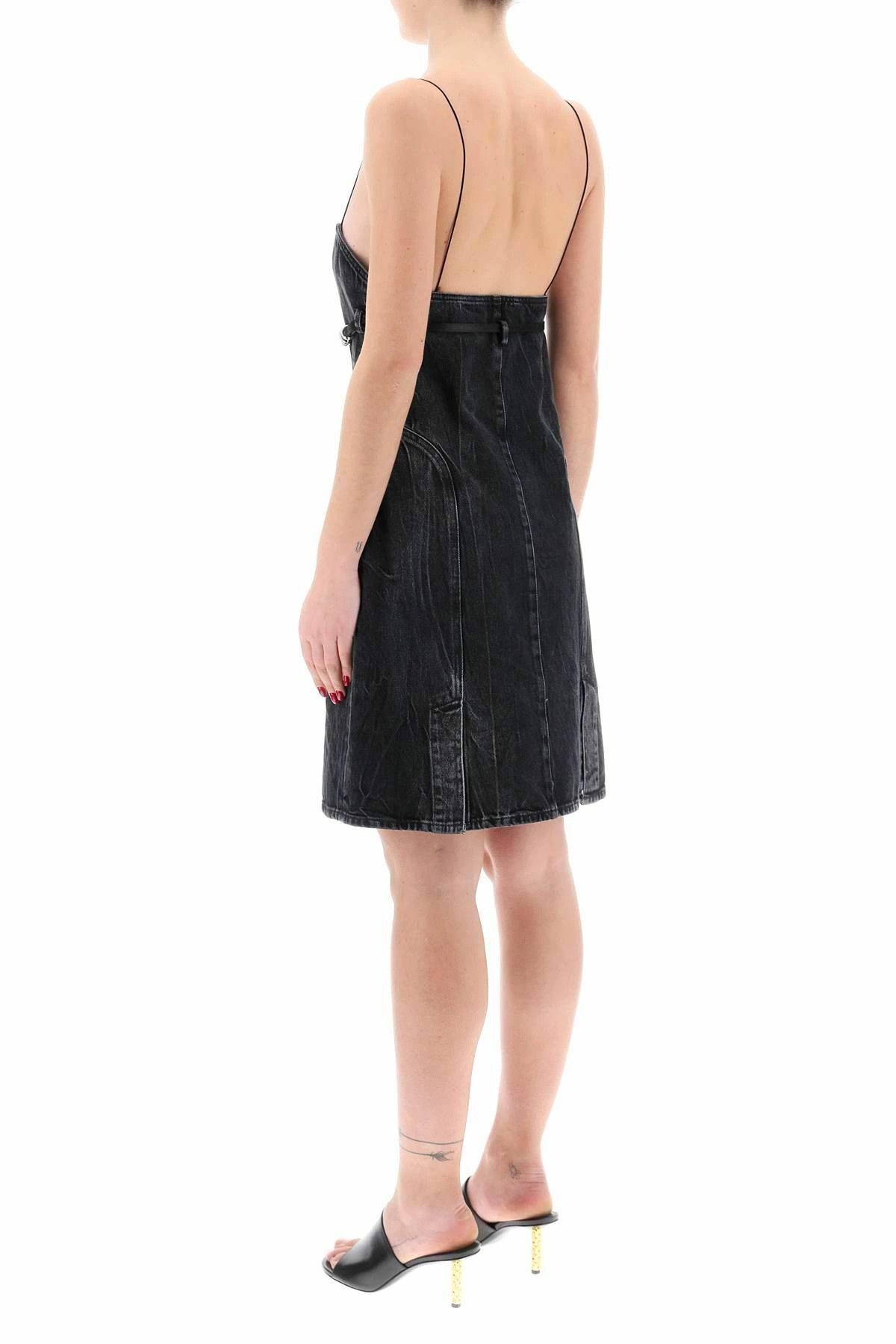 Givenchy o1y0925 Denim Mini Dress in Black Size S / US 4 / IT 40 - 4 Thumbnail