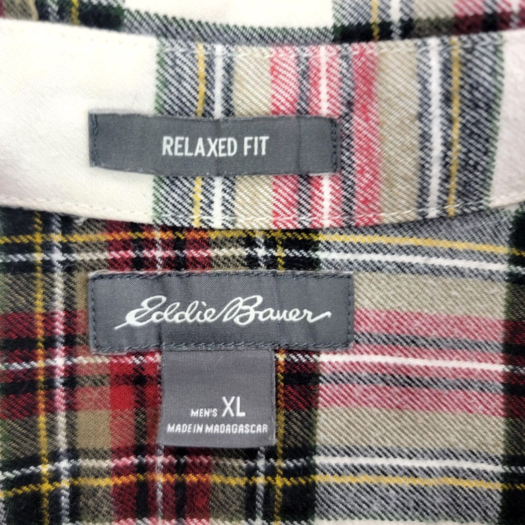 Eddie Bauer VINTAGE Eddie Bauer Shirt Mens XL White Plaid Long Sleeve Flannel Button Front Relaxed Size US XL / EU 56 / 4 - 2 Thumbnail