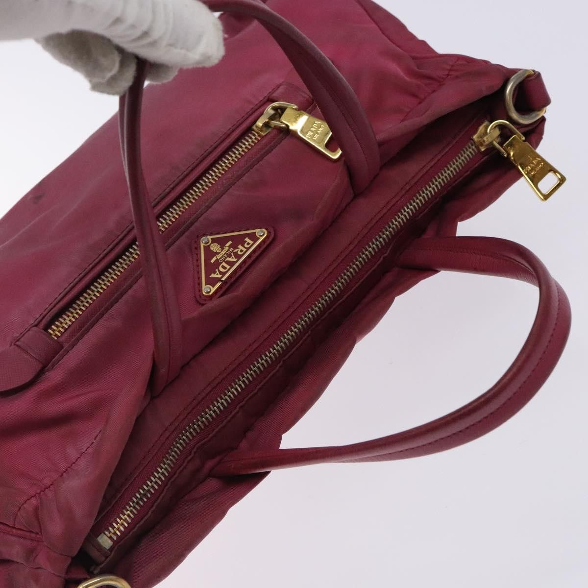 Prada PRADA Hand Bag Nylon Pink Gold Size ONE SIZE - 6 Thumbnail
