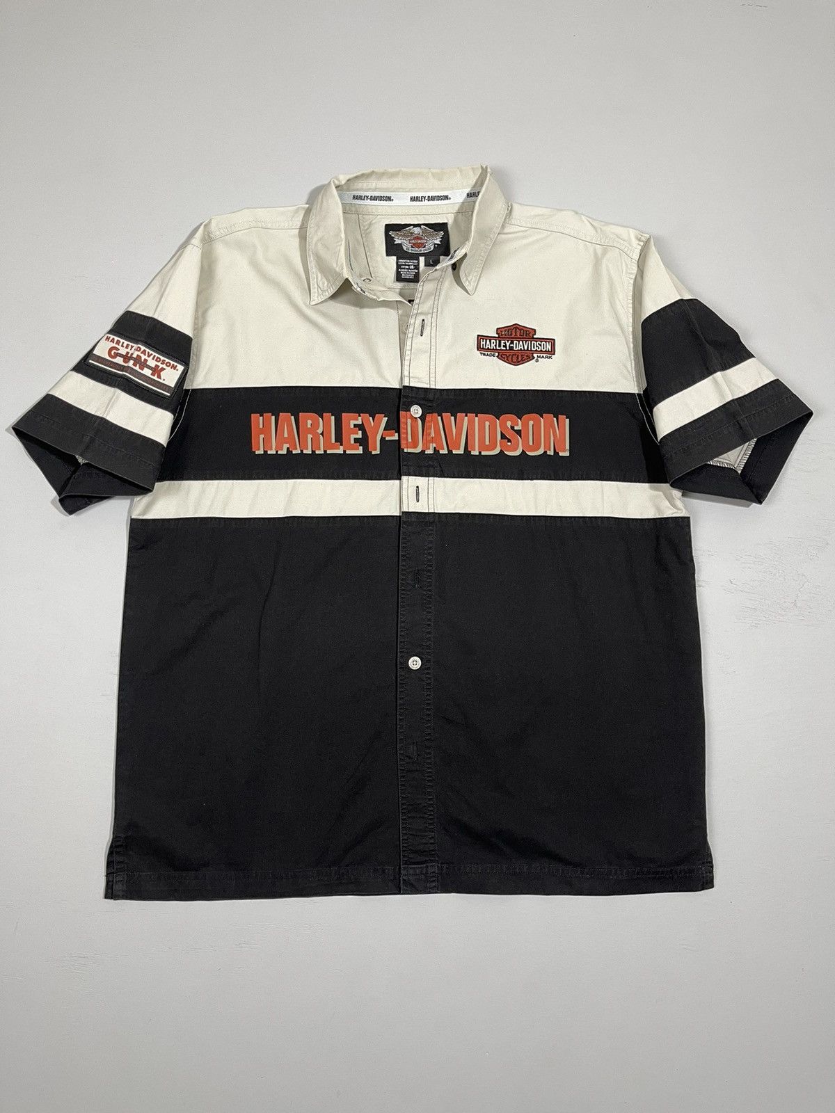 Harley Davidson 90s Vintage Harley Davidson Y2k Buttons Up Shirt Moto Style Size US L / EU 52-54 / 3 - 1 Thumbnail