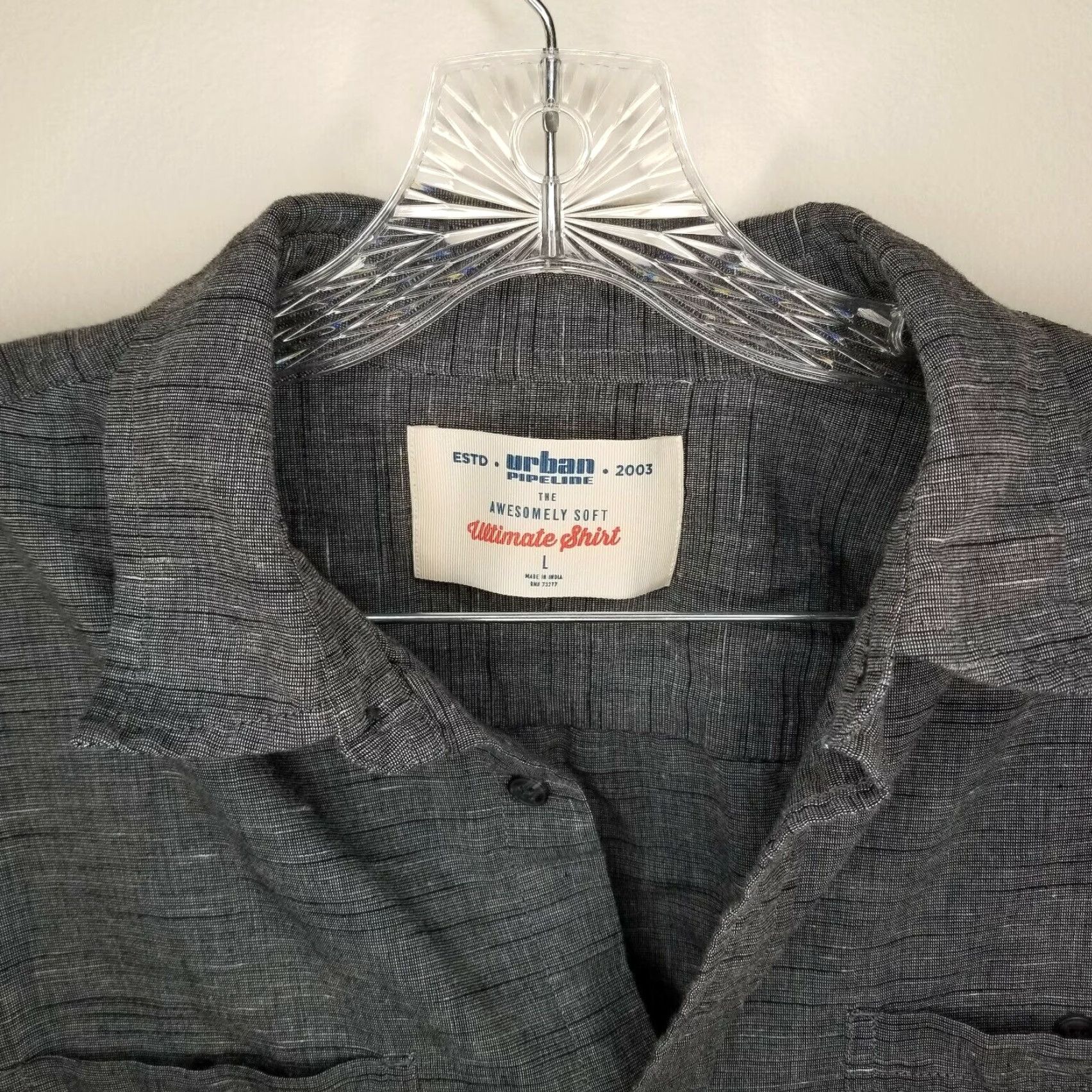 Vintage URBAN PIPELINE Long Sleeve Button-Up Shirt Adult Large Gray Mens Size US L / EU 52-54 / 3 - 2 Thumbnail