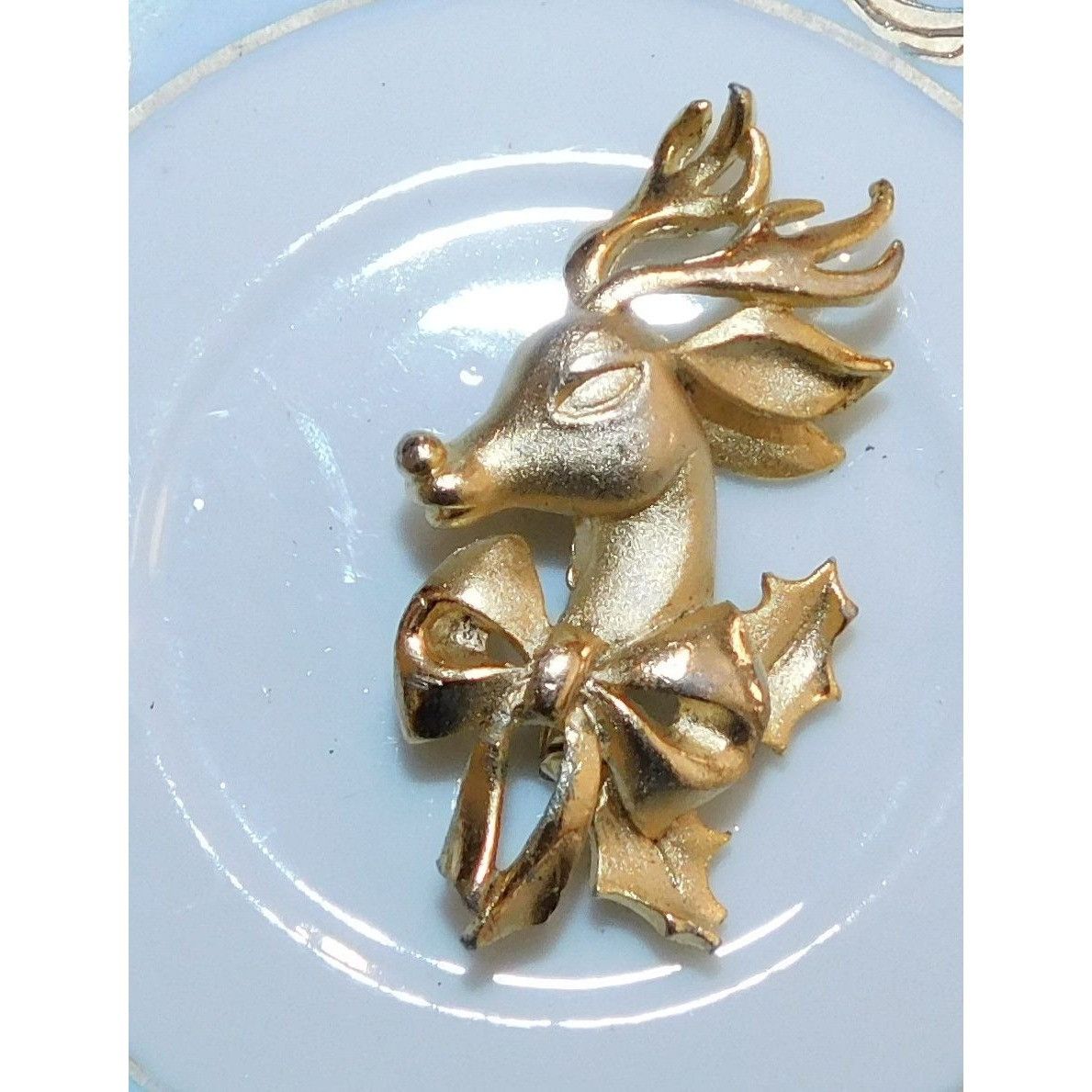 Other Vintage 1950s Stylized Textured Reindeer Brooch Size ONE SIZE - 3 Thumbnail