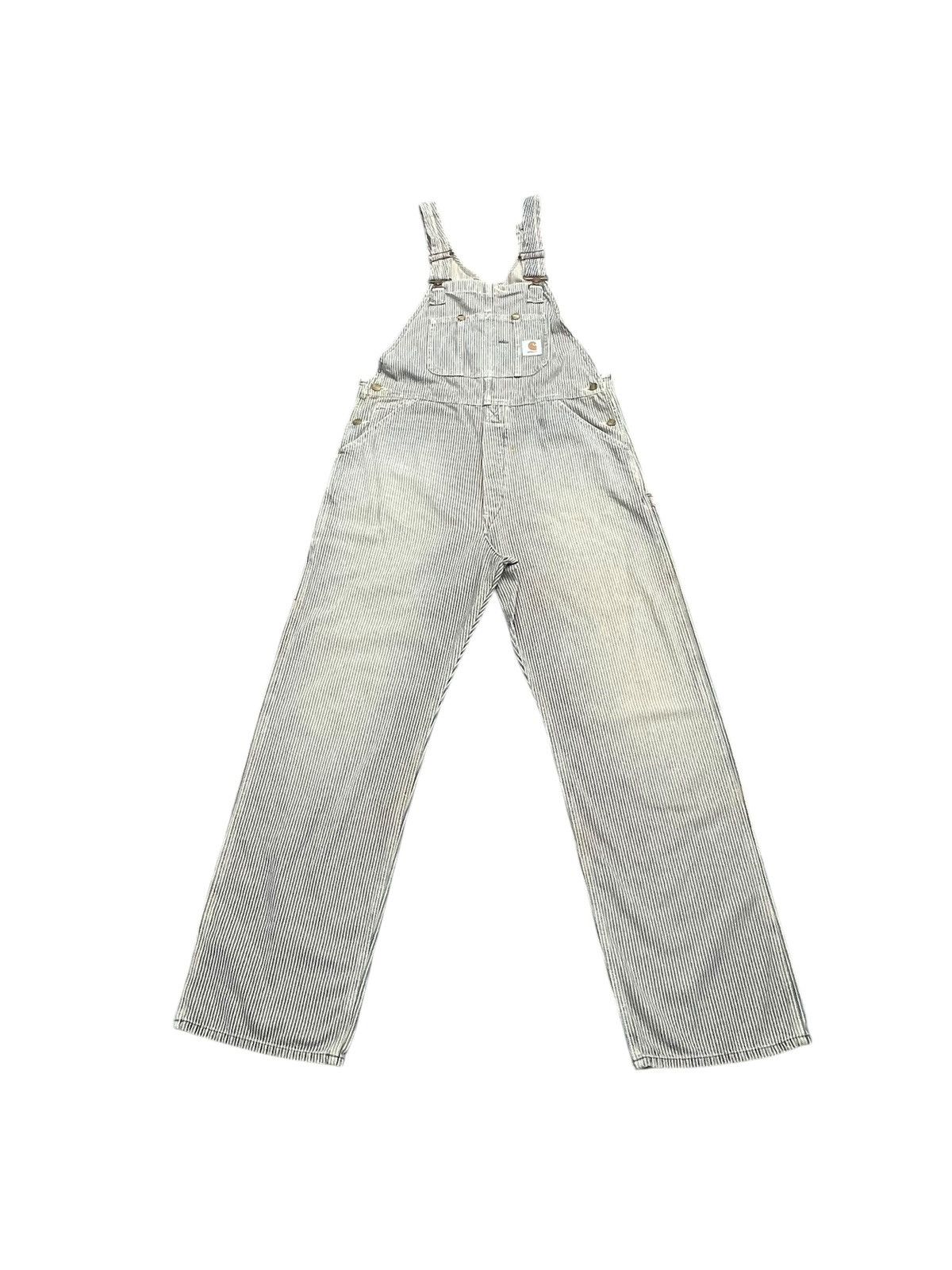 パンツ vintage carhartt hickory overall cz Vintage Carhartt Hickory Striped Carpenter Denim Pants