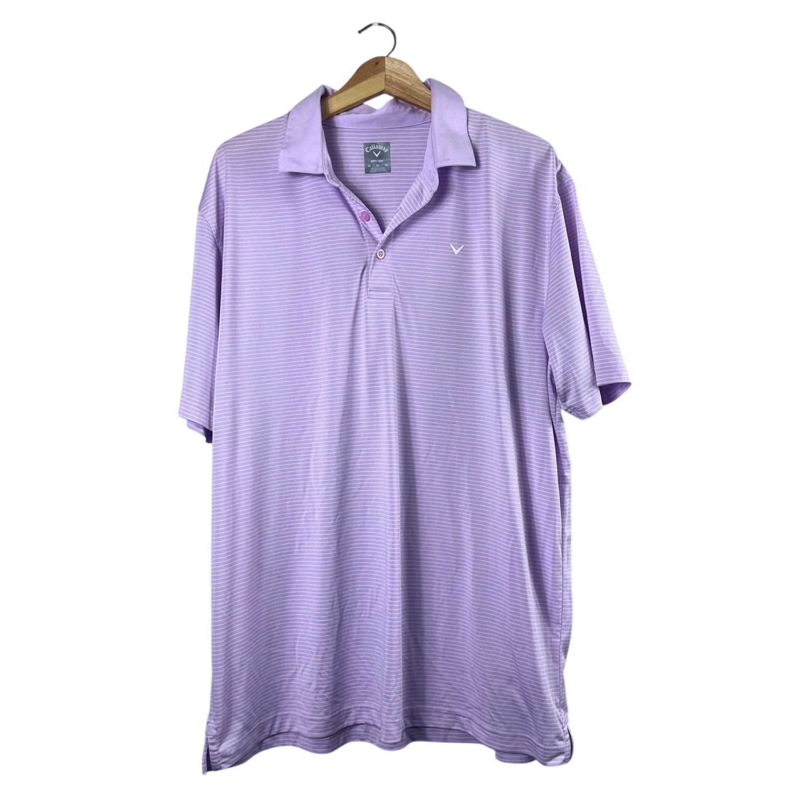 Men's Purple Striped Callaway Polo Shirt XL