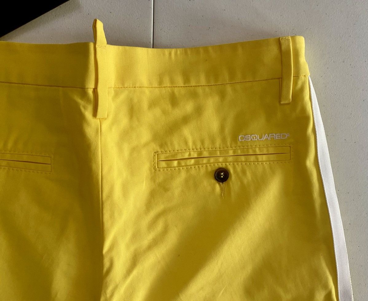 Dsquared2 Dsquared2 Canary Yellow/White Stripes Side Zip Shorts 44 NWT Size 30" / US 8 / IT 44 - 8 Thumbnail