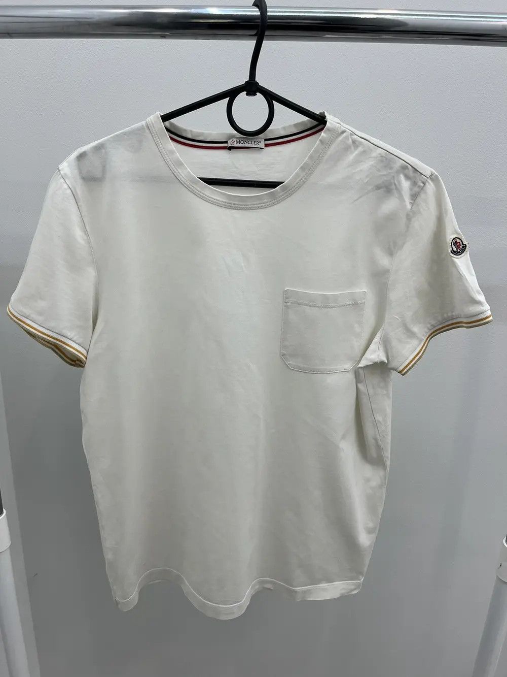 Moncler Moncler Logo Embroidered Cotton Tee Size US M / EU 48-50 / 2 - 1 Thumbnail