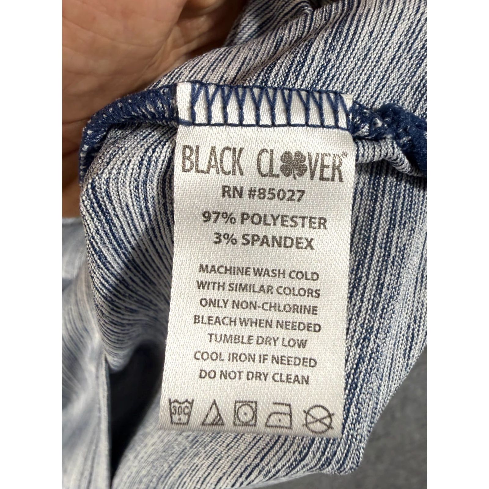 Vintage Black Clover Polo Shirt Mens XL Blue Gray Striped Stretch Performance Pocket Outdoor Golf Mens Size US XL / EU 56 / 4 - 7 Thumbnail