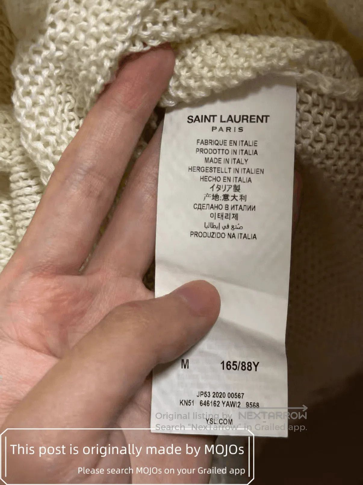 Saint Laurent Paris Saint Laurent Paris Linen Joint Mohair Knitwear mojos145924 Size US M / EU 48-50 / 2 - 7 Thumbnail