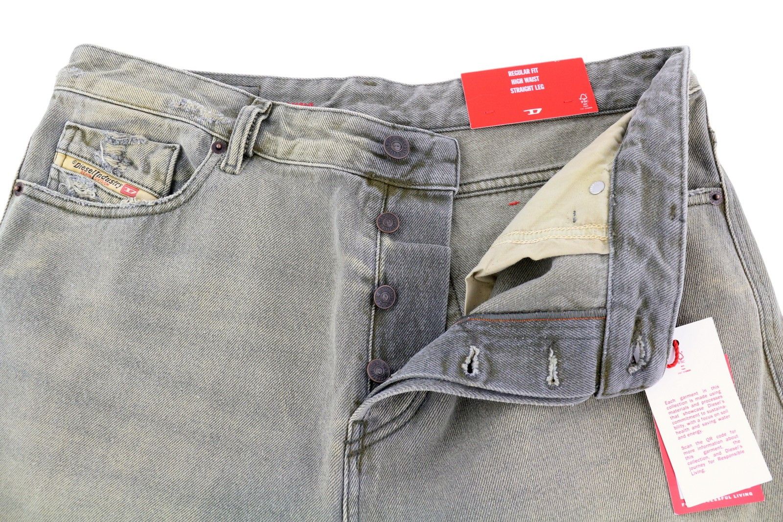Diesel 1955 09D87 W34/L34 Aged Look Regular Straight 85423 Size US 34 / EU 50 - 3 Thumbnail