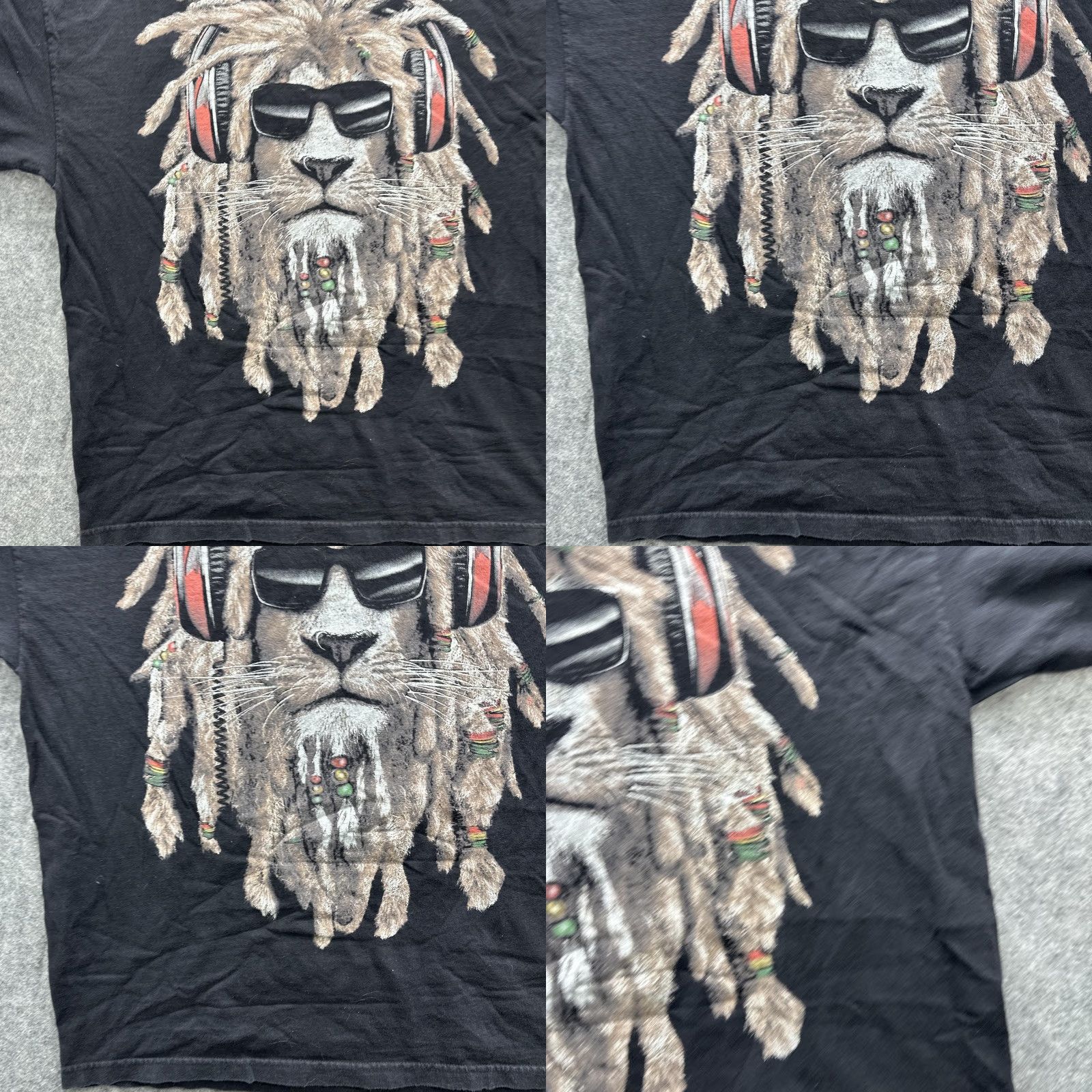 Vintage Real Street Rasta Lion Shirt Mens XL Black Graphic Tee Crew Neck Short Sleeve Size US XL / EU 56 / 4 - 8 Thumbnail