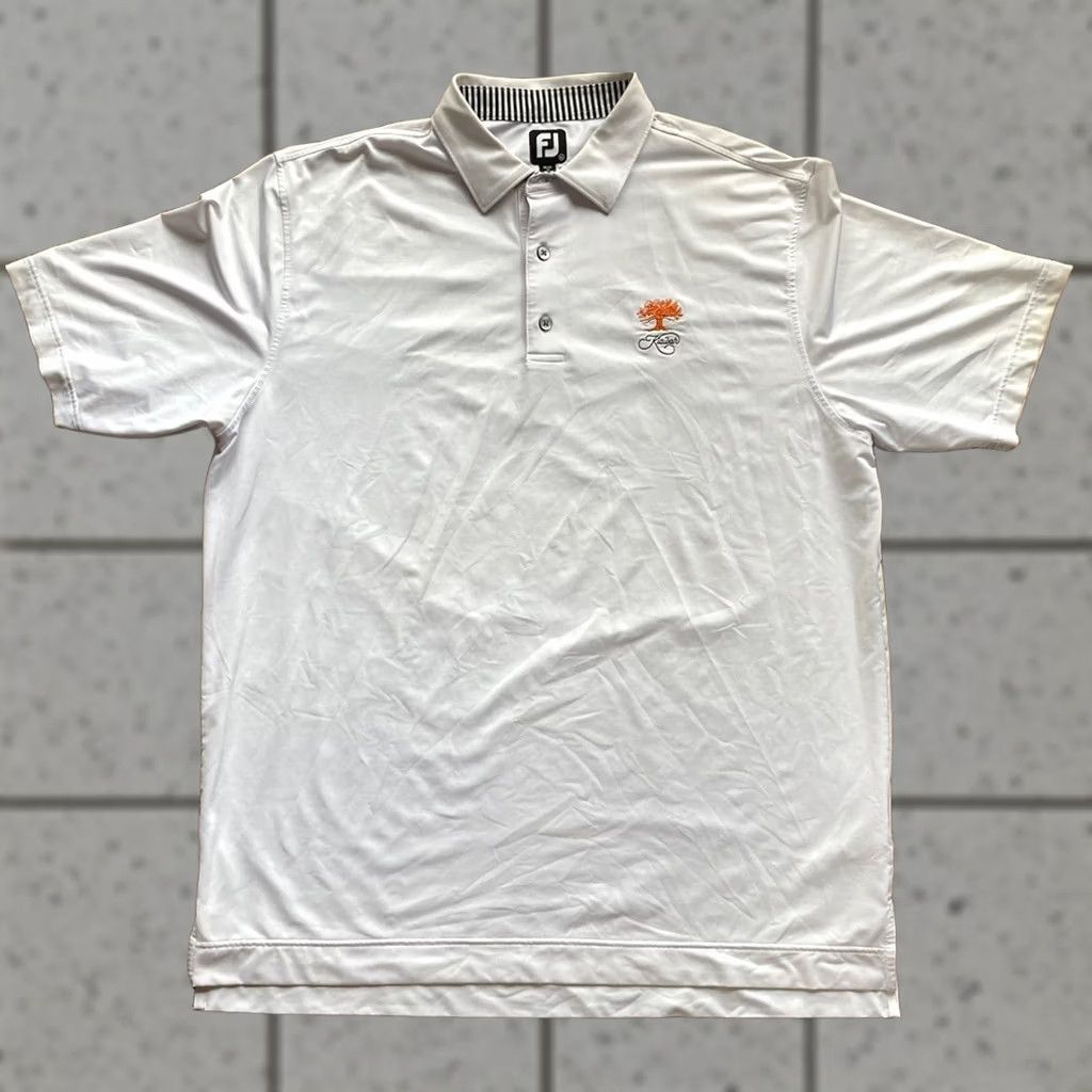 Footjoy FootJoy Mens Polo Size XL White Performance Stretch Golf Shirt Regular Sleeve Short Sleeve Collared Breathable All Seasons Logo Size US XL / EU 56 / 4 - 1 Thumbnail