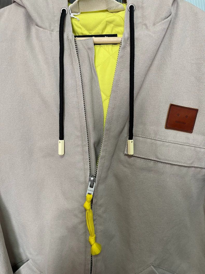 Acne Studios Acne Studios Grey leather logo drawstring loose coat Size S / US 4 / IT 40 - 9 Thumbnail