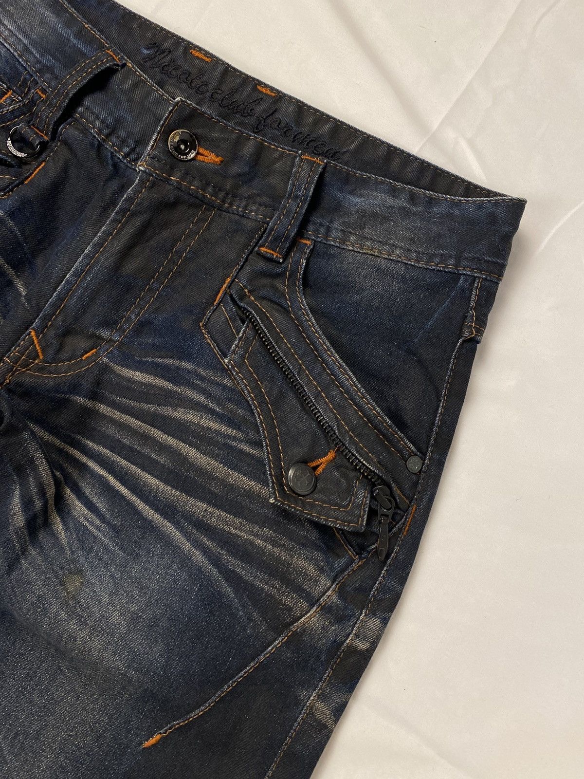 If Six Was Nine Rare 🔥 Nicole Club for Men Waxed Mud Wash Flared Denim Jeans Size US 30 / EU 46 - 11 Thumbnail