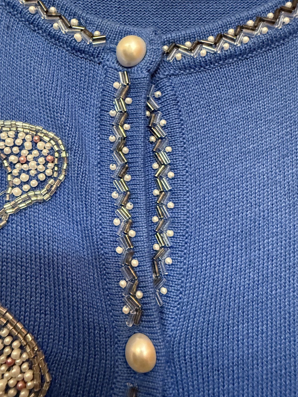 Bob Mackie Bob Mackie Wearable Art Periwinkle Blue Beaded Dragonfly Size XXL / US 16-18 / IT 52-54 - 5 Thumbnail