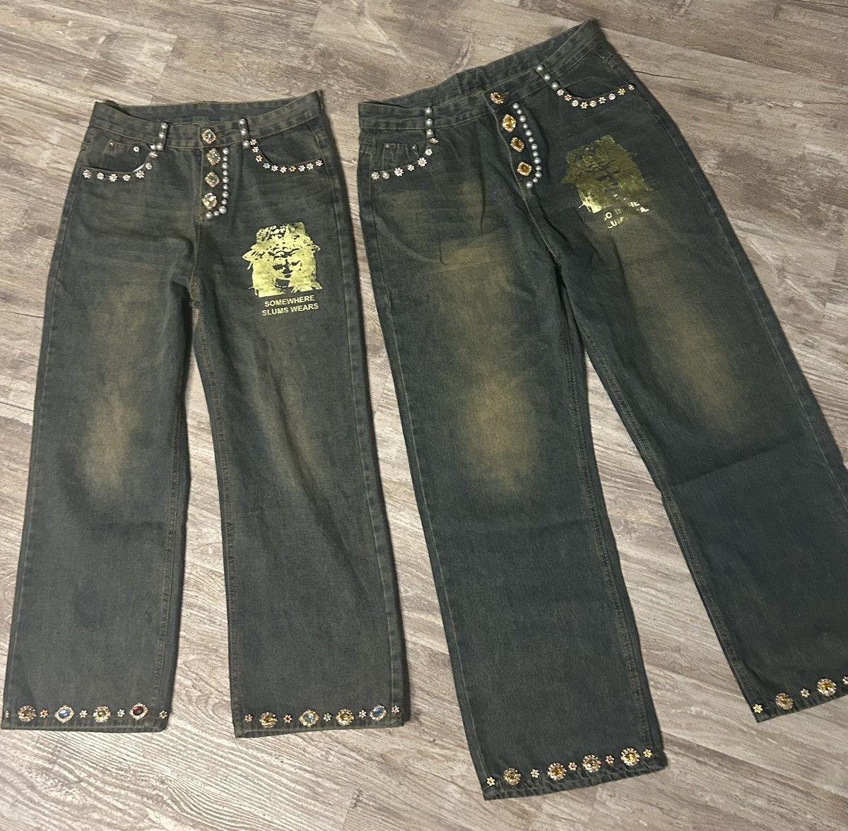 Other Slumxweirdo Concho Rhinstone Denim Size US 32 / EU 48 - 7 Thumbnail