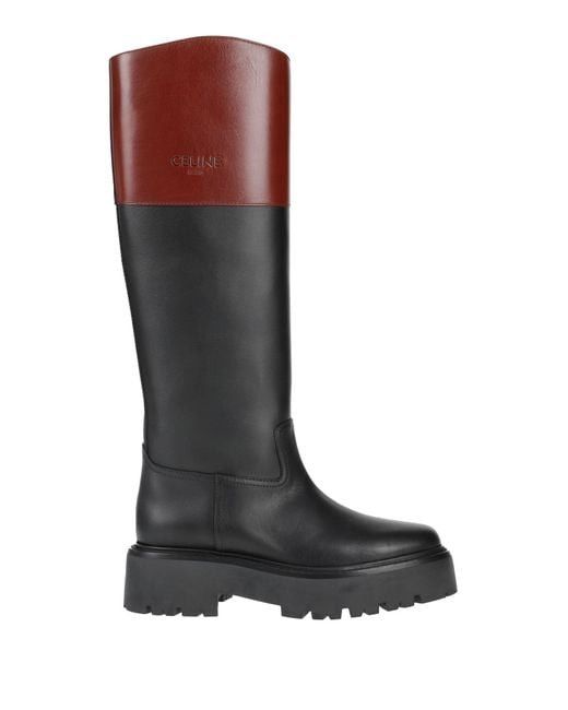 Celine Bulky High Boot In Calfskin in Black & Brown Size US 5 / IT 35 - 1 Thumbnail