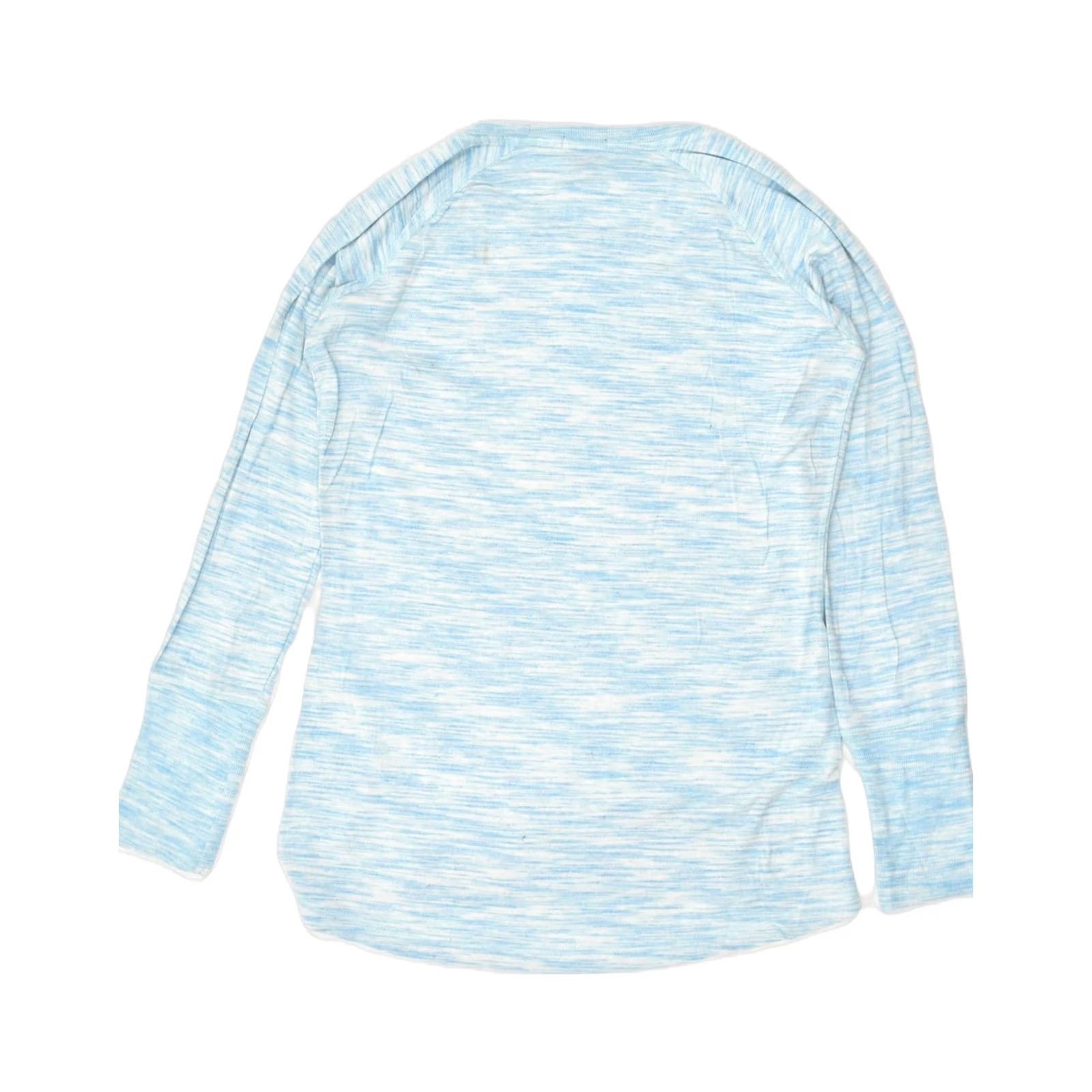 Champion CHAMPION Womens Top Long Sleeve Blue Pinstripe Small Rayon Size S / US 4 / IT 40 - 2 Thumbnail