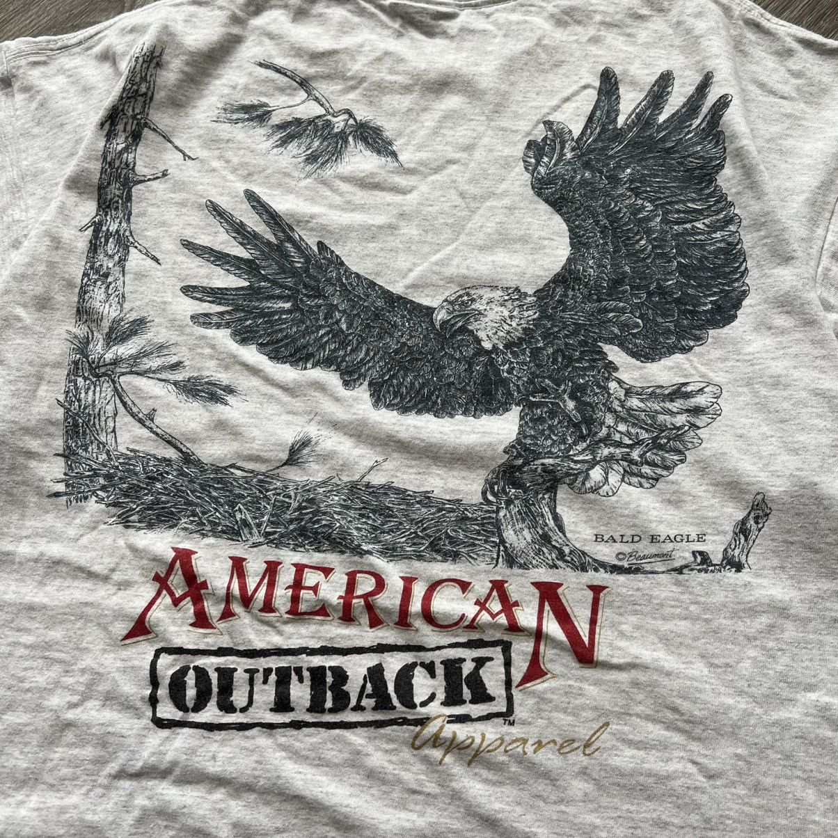 Vintage Vintage 💥 American Outback Eagle Single Stitch Tee T-Shirt Size US XL / EU 56 / 4 - 2 Thumbnail