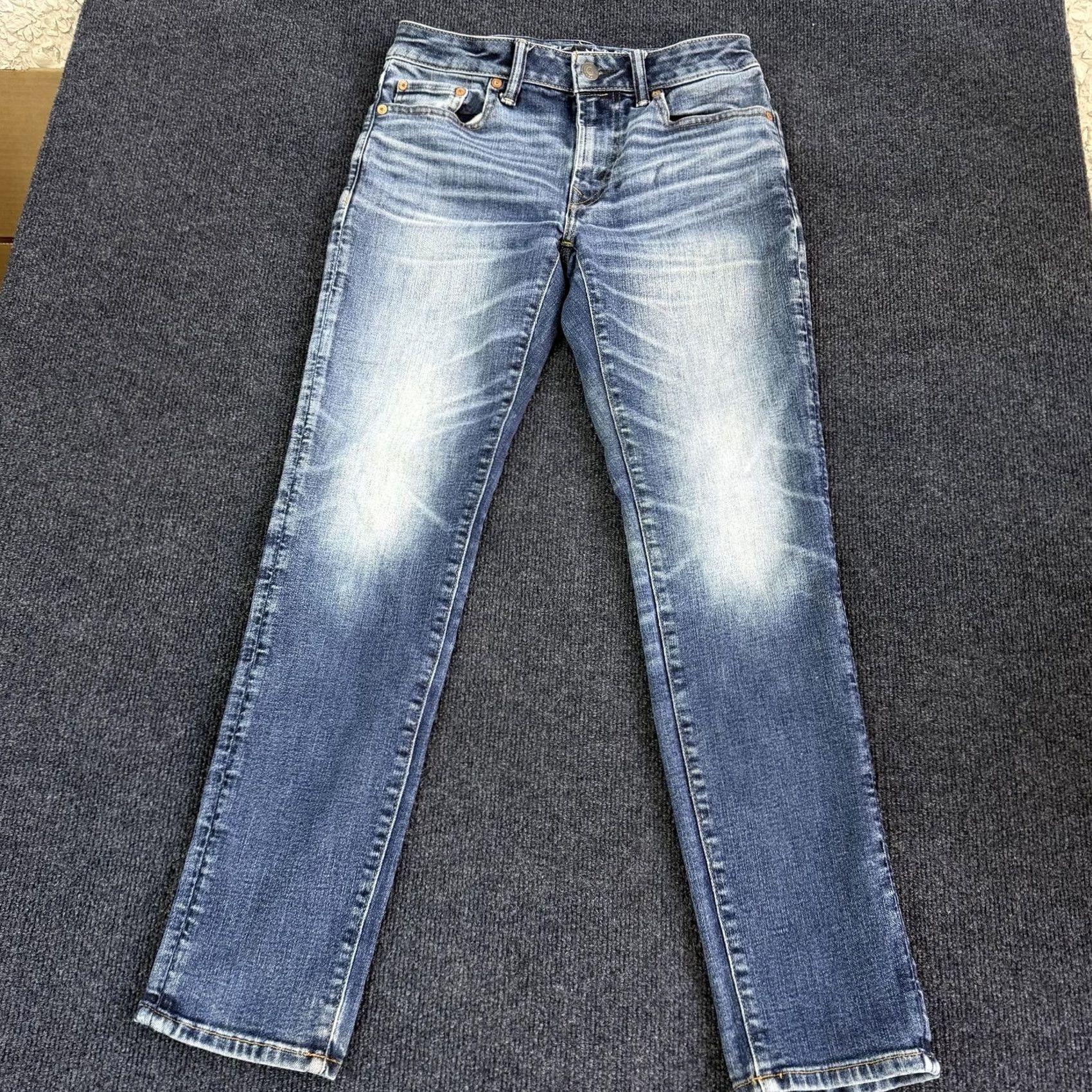 American Eagle Outfitters American Eagle Airflex+ Temp Tech Jeans Mens 28x30 Medium Wash Slim Skinny Denim Shirt? Size US 28 / EU 44 - 3 Thumbnail